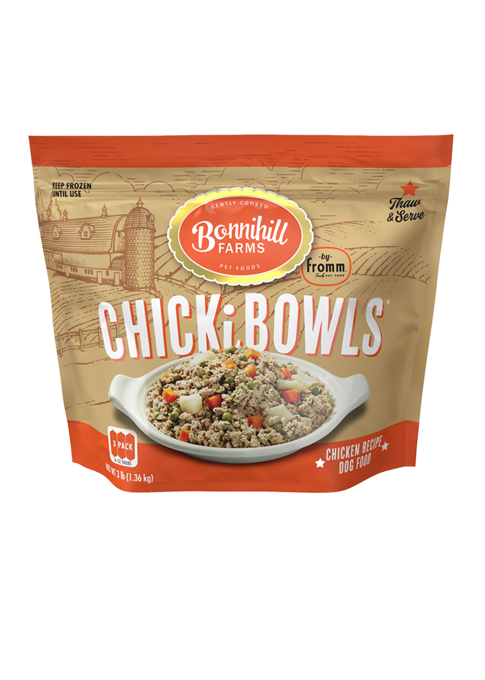 Fromm Bonnihill Farms by Fromm ChickiBowls Chicken Recipe Gently Cooked Frozen Dog Food - 3 lb