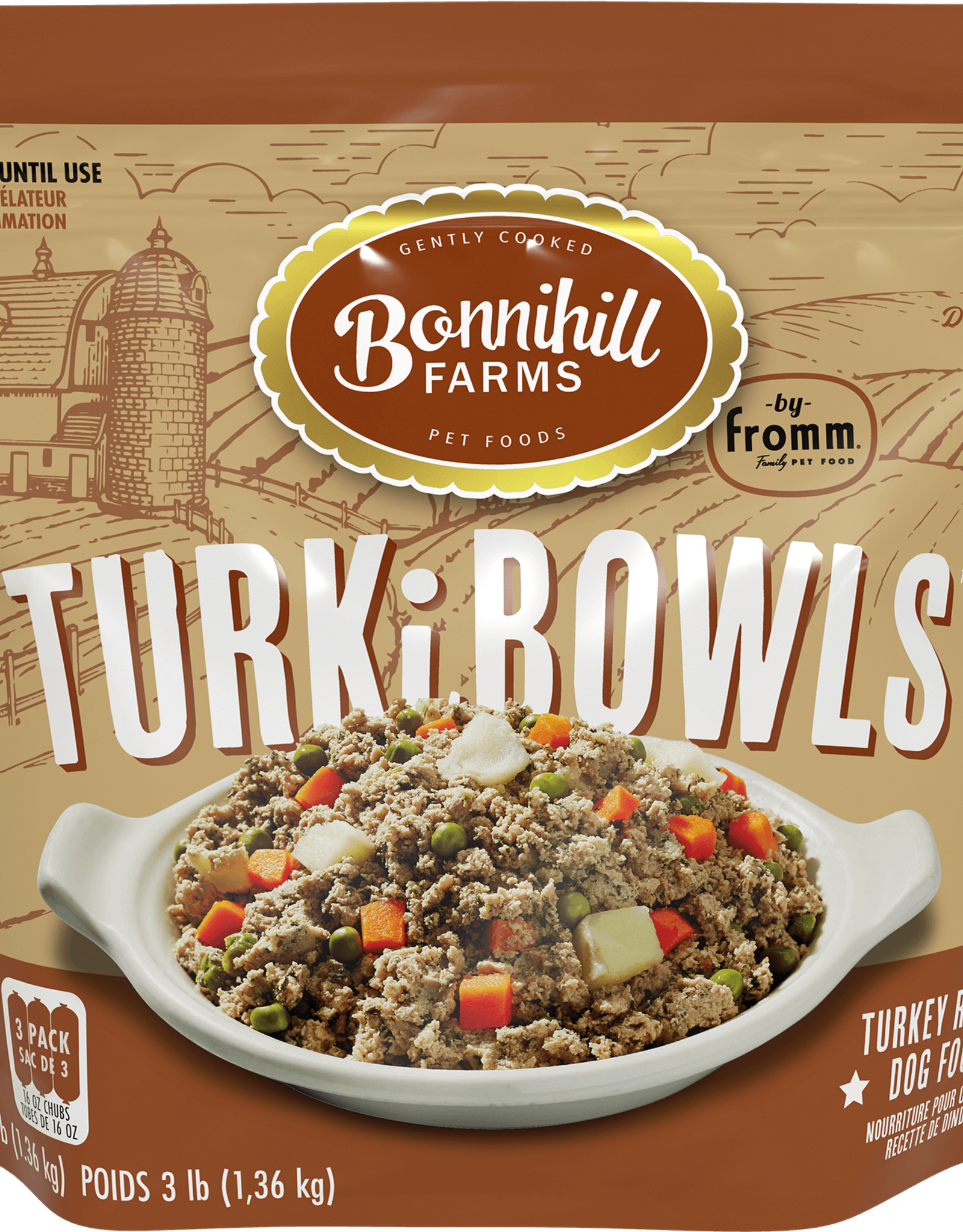 Fromm Bonnihill Farms by Fromm TurkiBowls Turkey Recipe Gently Cooked Frozen Dog Food - 3 lb