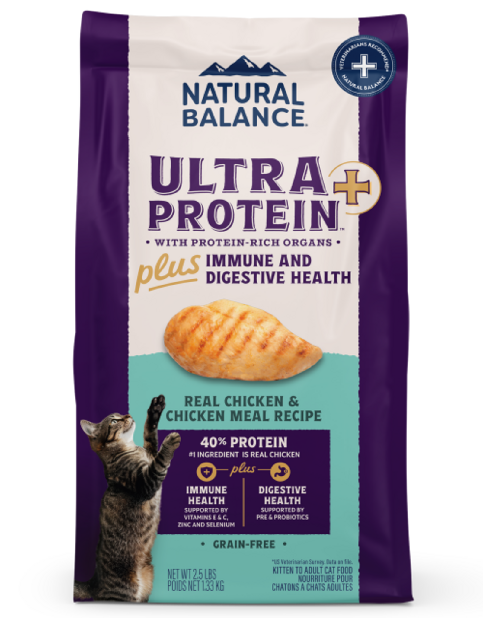 Natural Balance Natural Balance Ultra Protein Plus Immune & Digestive Health Dry Cat Food Chicken & Chicken Meal - 5 lb