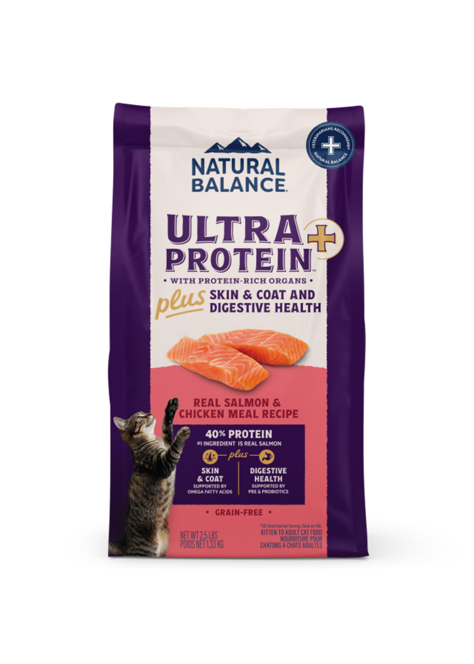 Natural Balance Natural Balance Ultra Protein Plus Skin & Coat and Digestive Health Dry Cat Food Salmon & Chicken Meal - 5 lb