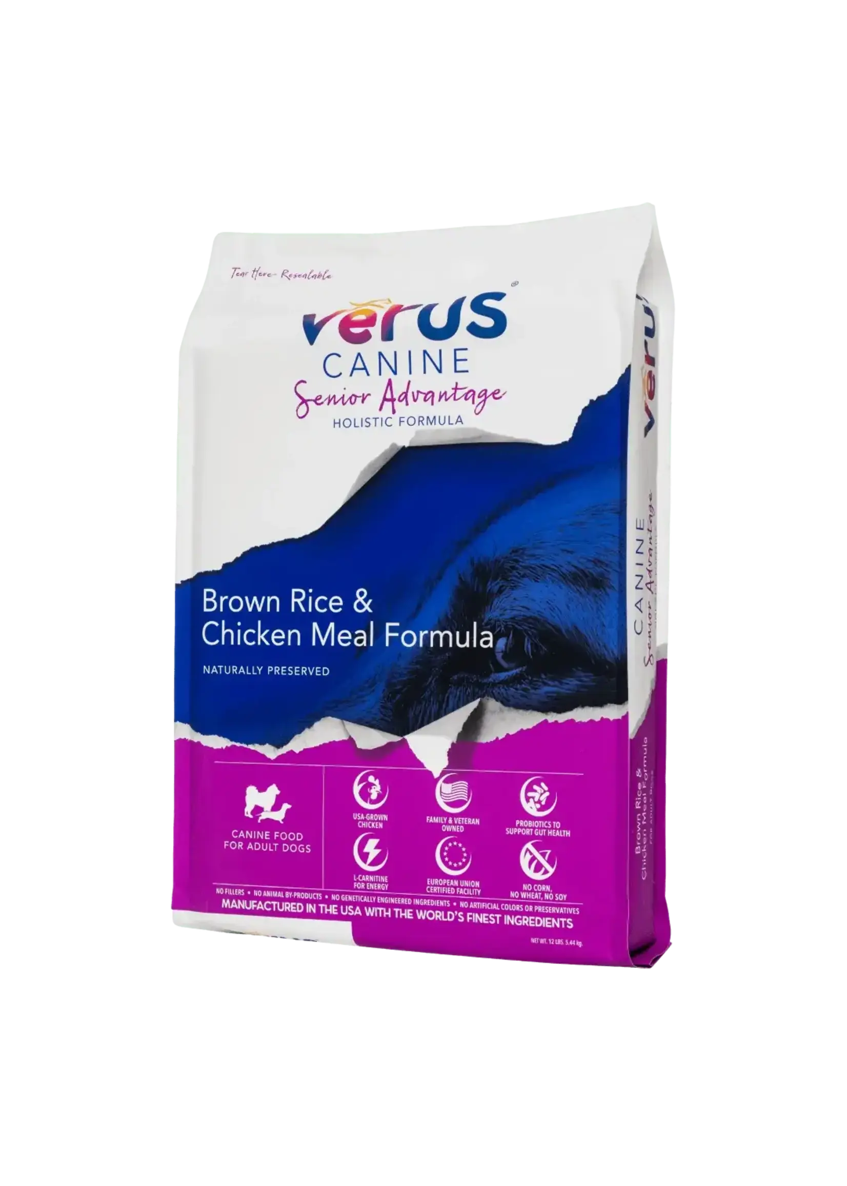 Verus VēRUS Canine Senior Advantage Dry Dog Food Brown Rice & Chicken Meal - 12 lb