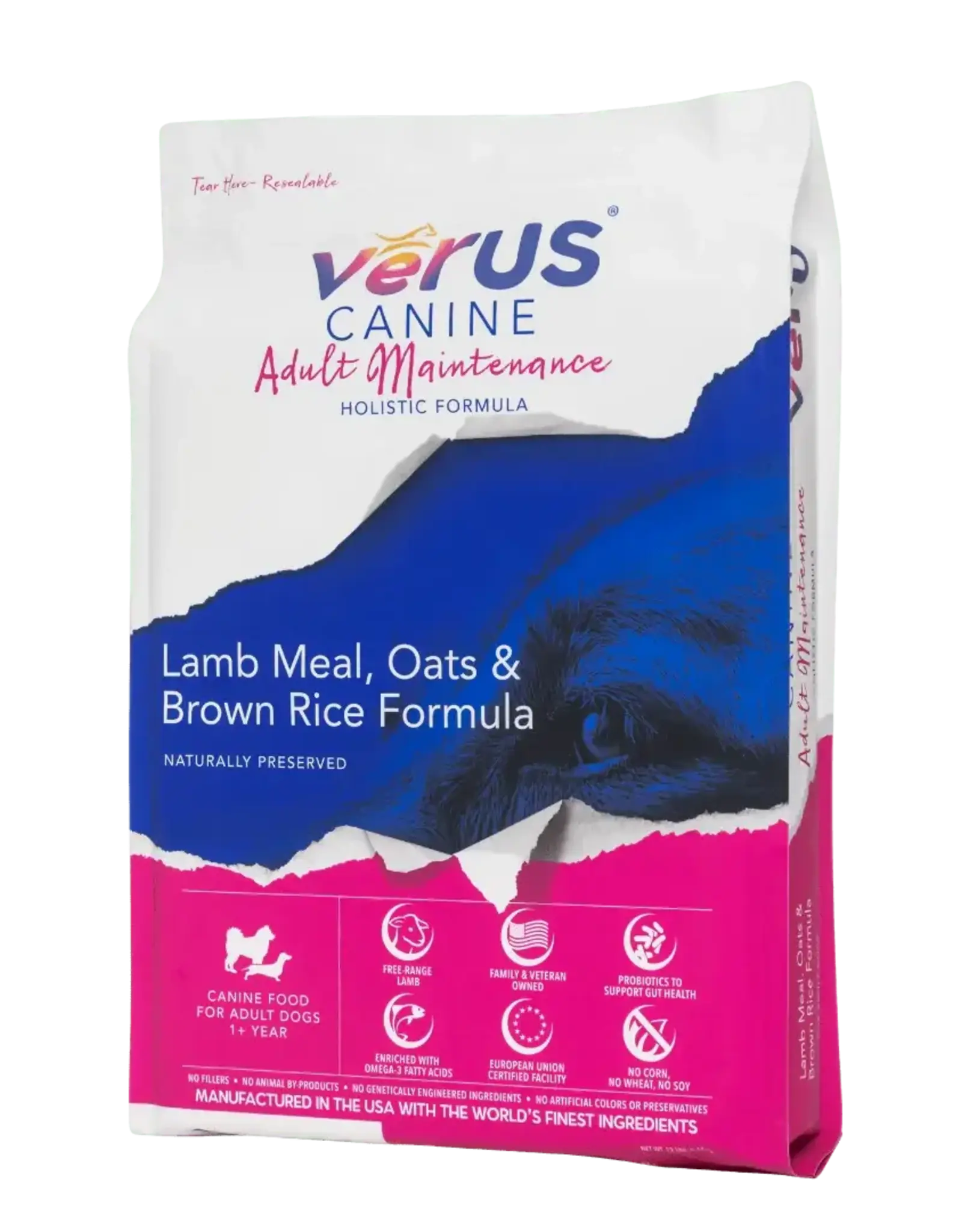Verus VēRUS Canine Adult Maintenance Dry Dog Food Lamb Meal, Oats & Brown Rice - 35 lb