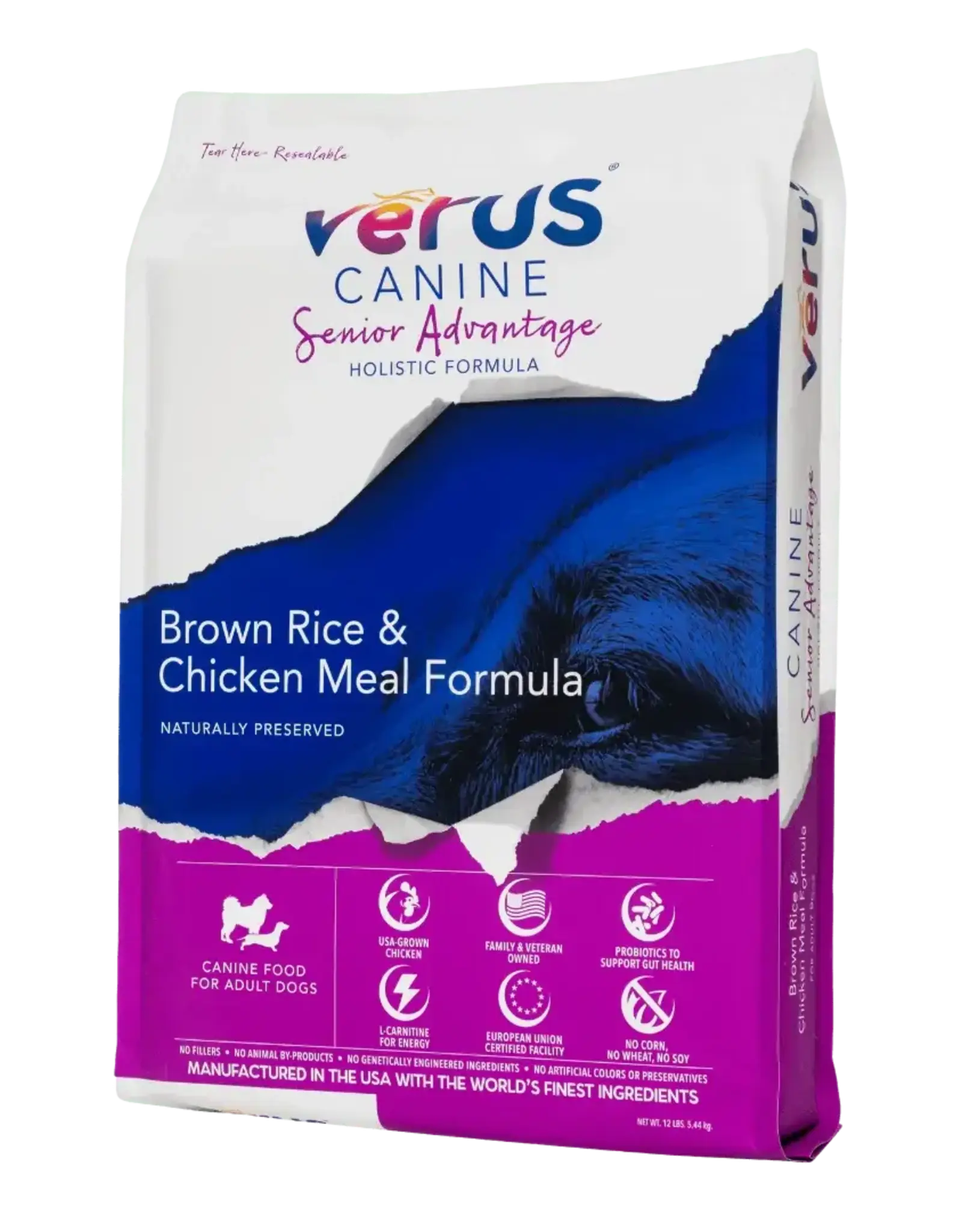Verus VēRUS Canine Senior Advantage Dry Dog Food Brown Rice & Chicken Meal - 4 lb