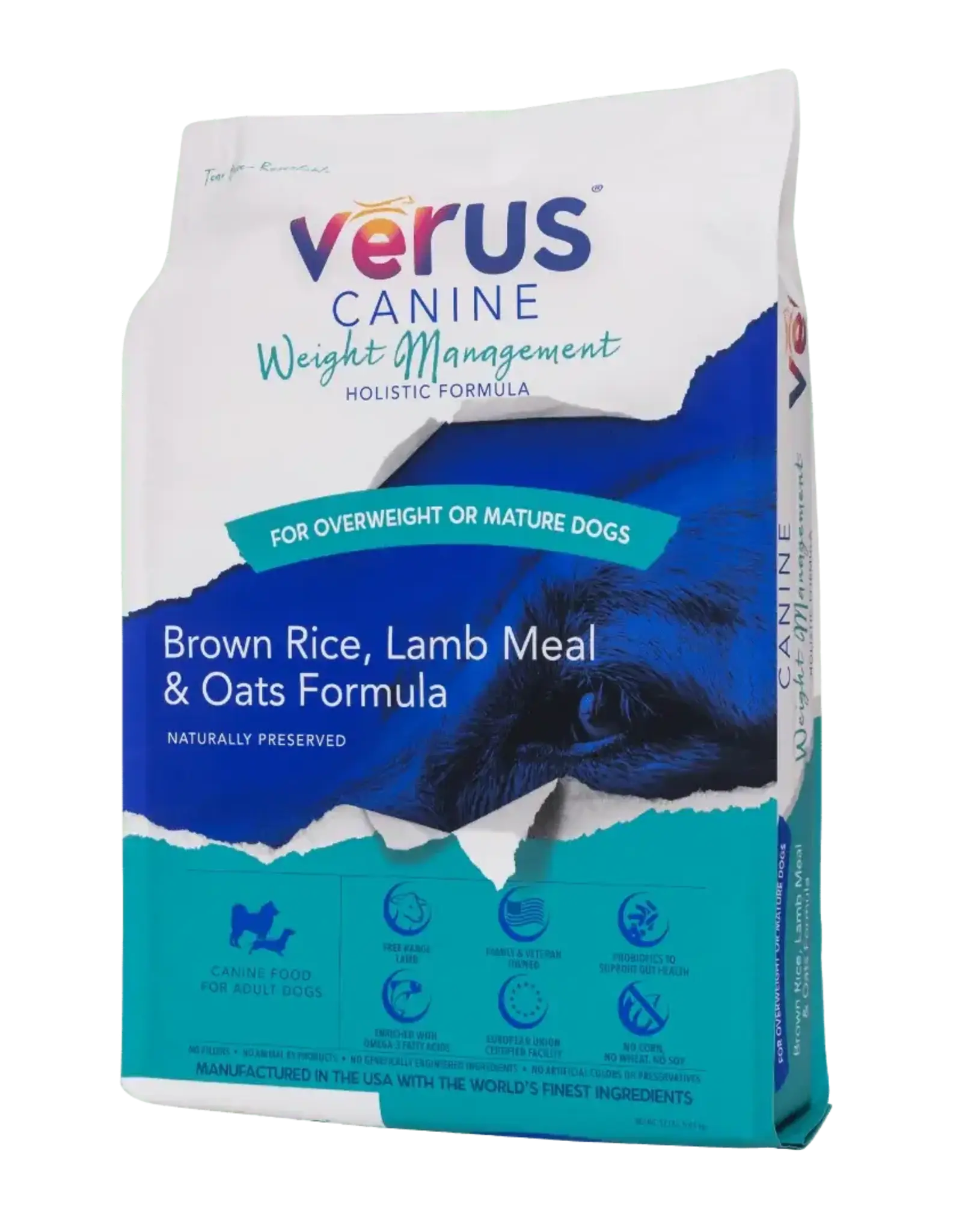 Verus VēRUS Canine Weight Management Dry Dog Food Brown Rice, Lamb Meal & Oats - 25 lb