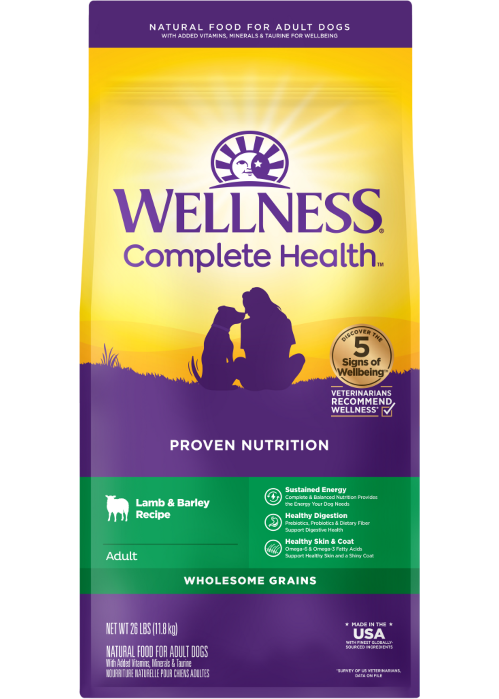 Wellness Wellness Dry Dog Food Lamb & Barley - 26 lb