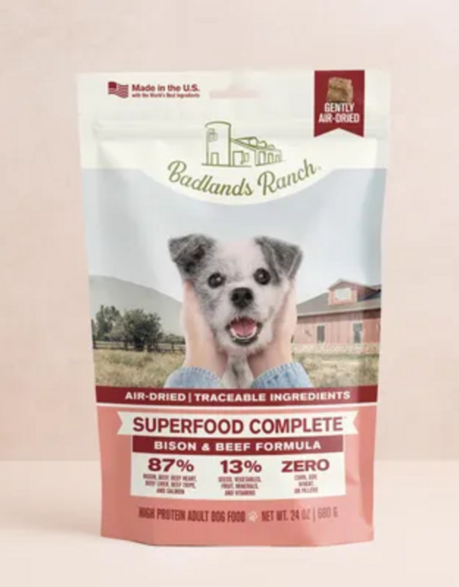 Badlands Ranch Superfood Complete Air-Dried Dog Food - Bison & Beef Formula - 11.5 oz