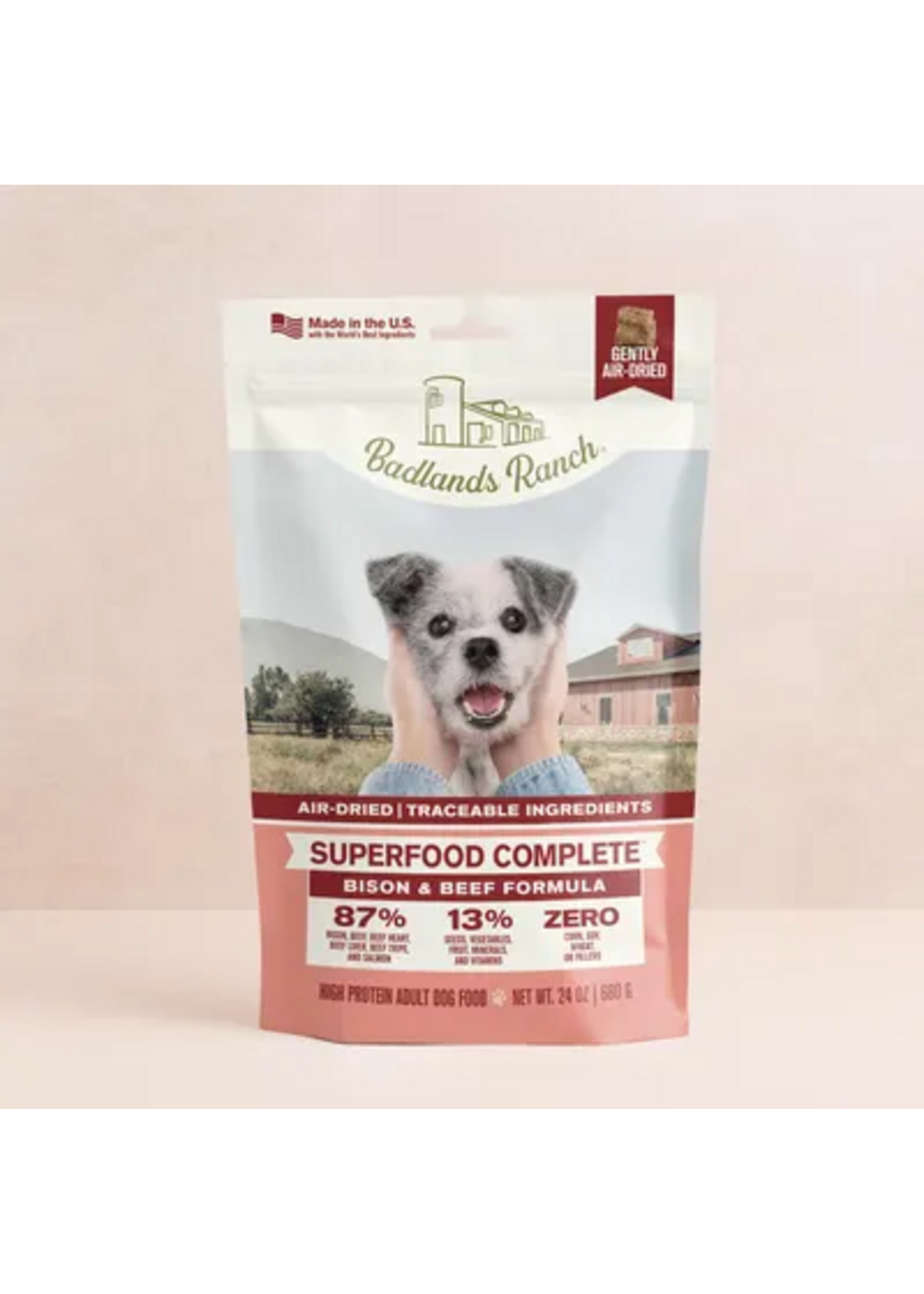 Badlands Ranch Superfood Complete Air-Dried Dog Food - Bison & Beef Formula - 11.5 oz