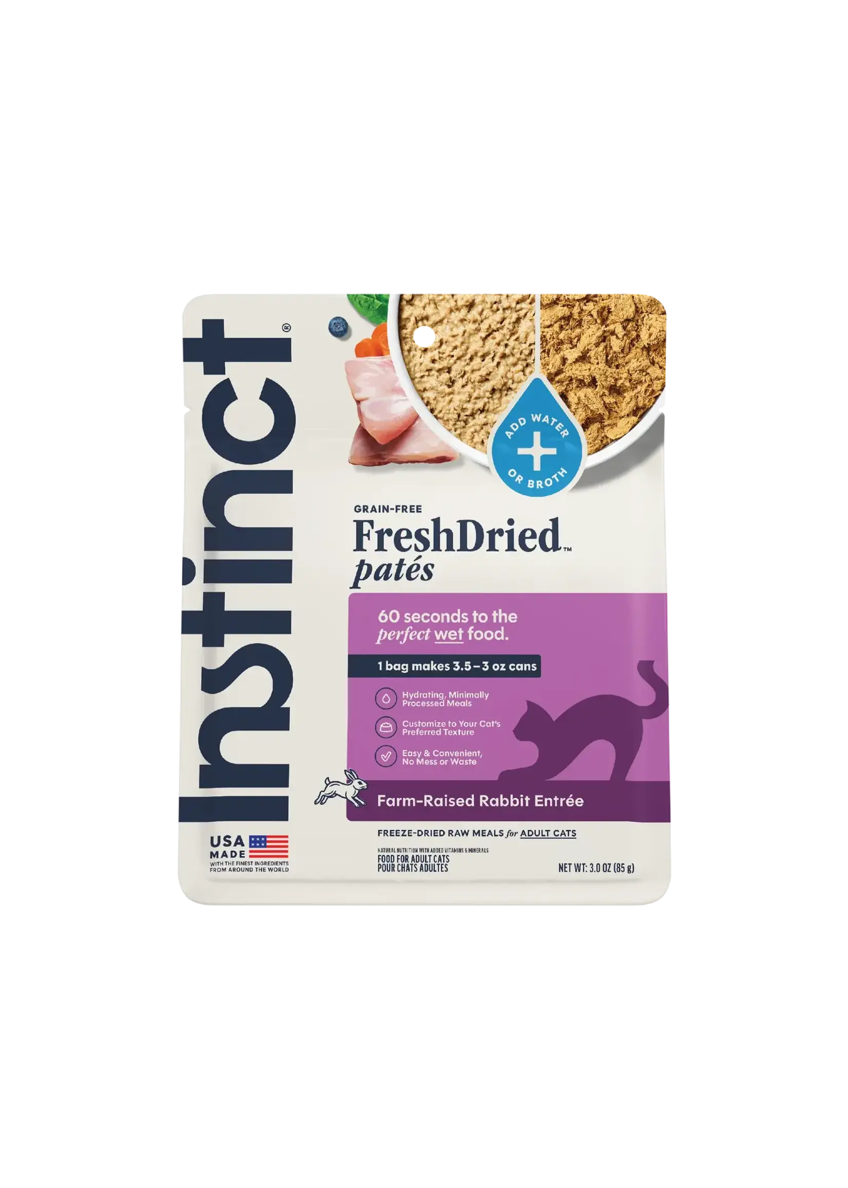 Instinct Instinct FreshDried Patés Rabbit Recipe Freeze Dried Cat Food - 3 oz