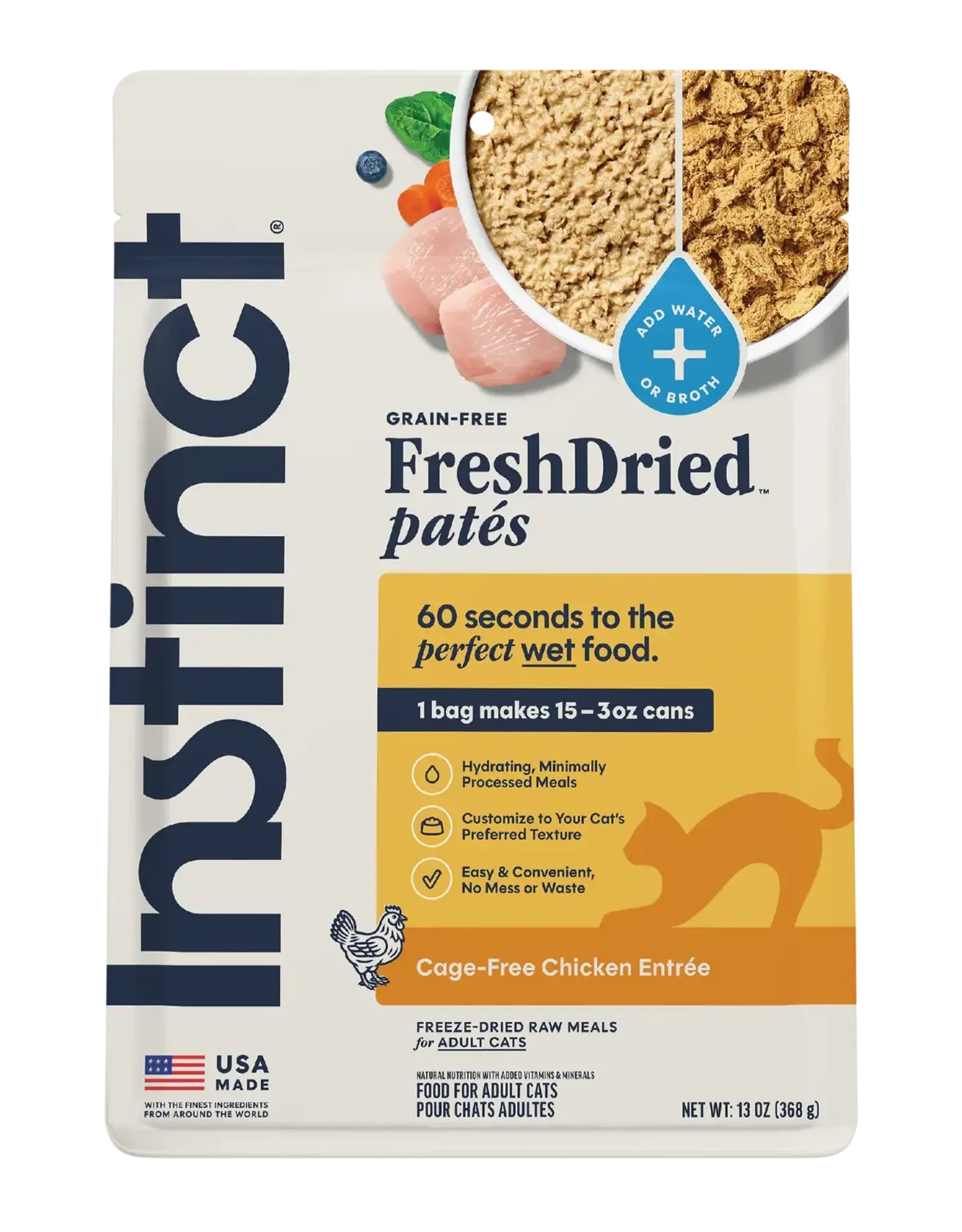 Instinct Instinct FreshDried Patés Chicken Recipe Freeze Dried Cat Food - 13 oz