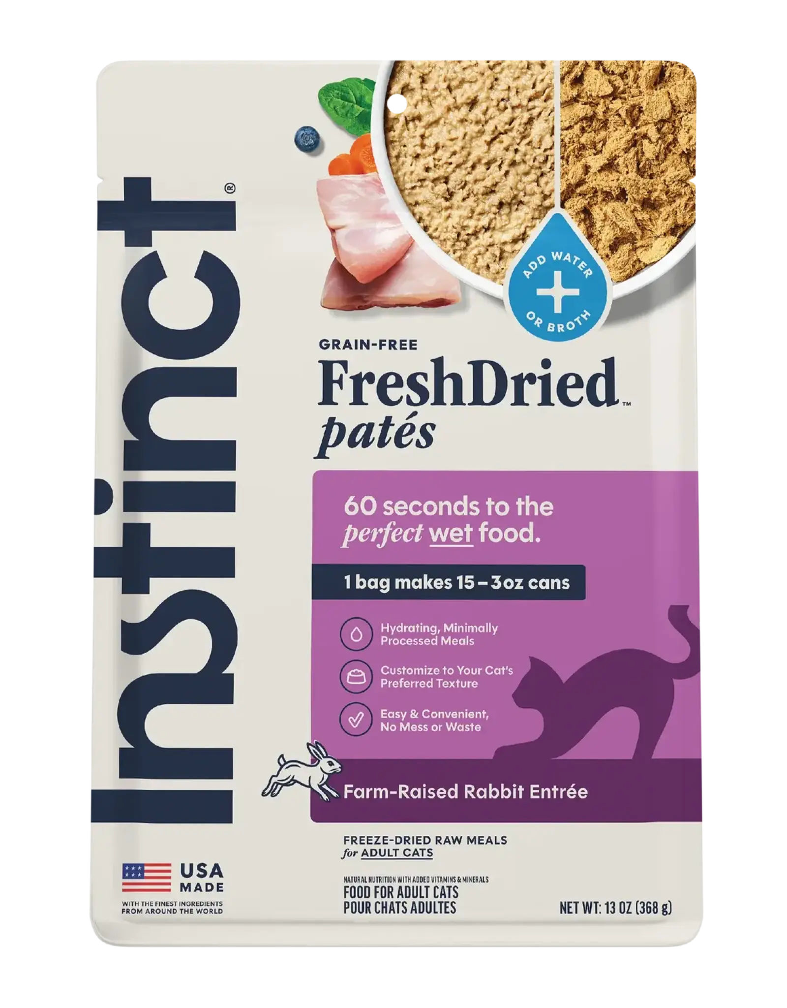 Instinct Instinct FreshDried Patés Rabbit Recipe Freeze Dried Cat Food - 13 oz