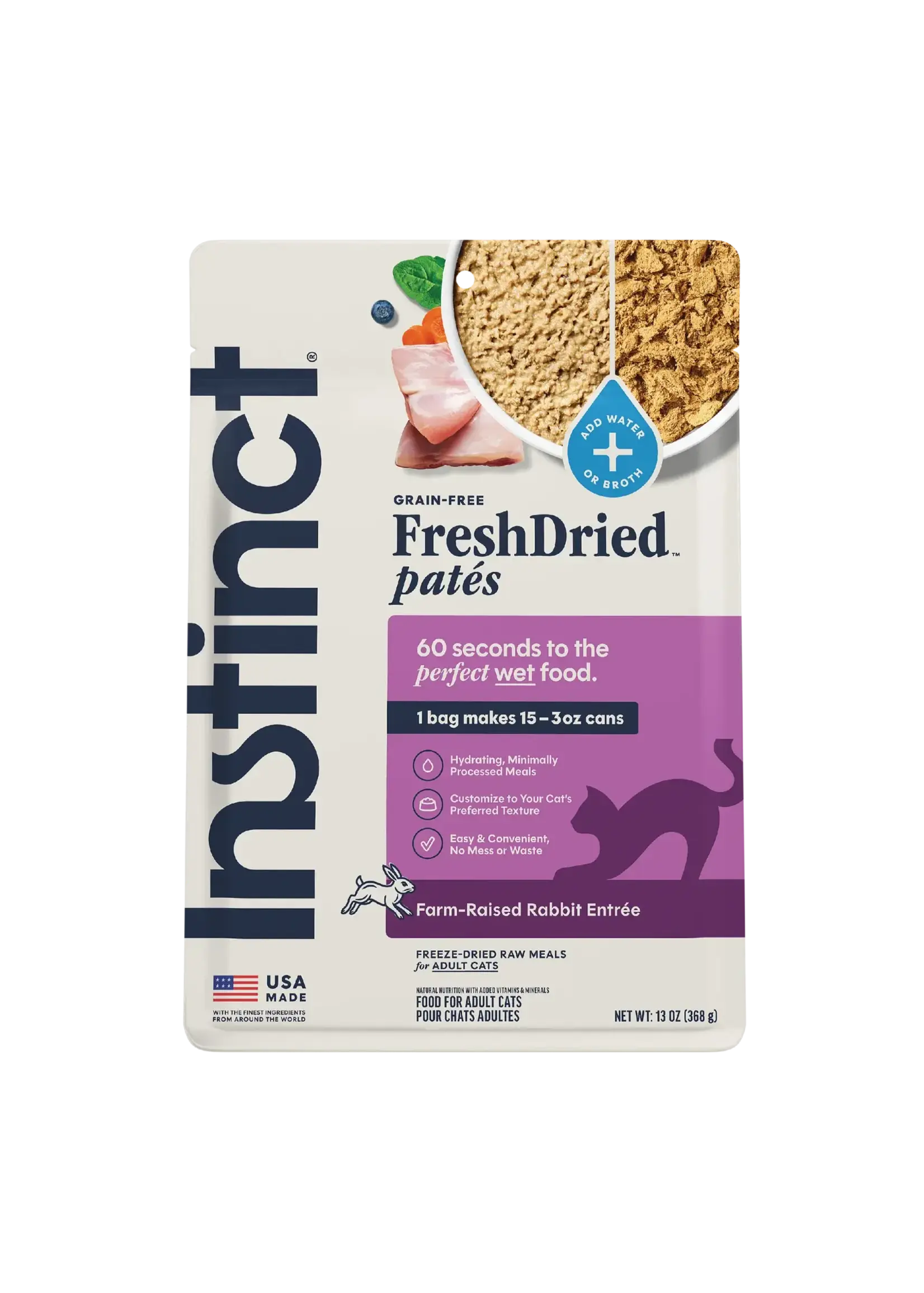 Instinct Instinct FreshDried Patés Rabbit Recipe Freeze Dried Cat Food - 13 oz
