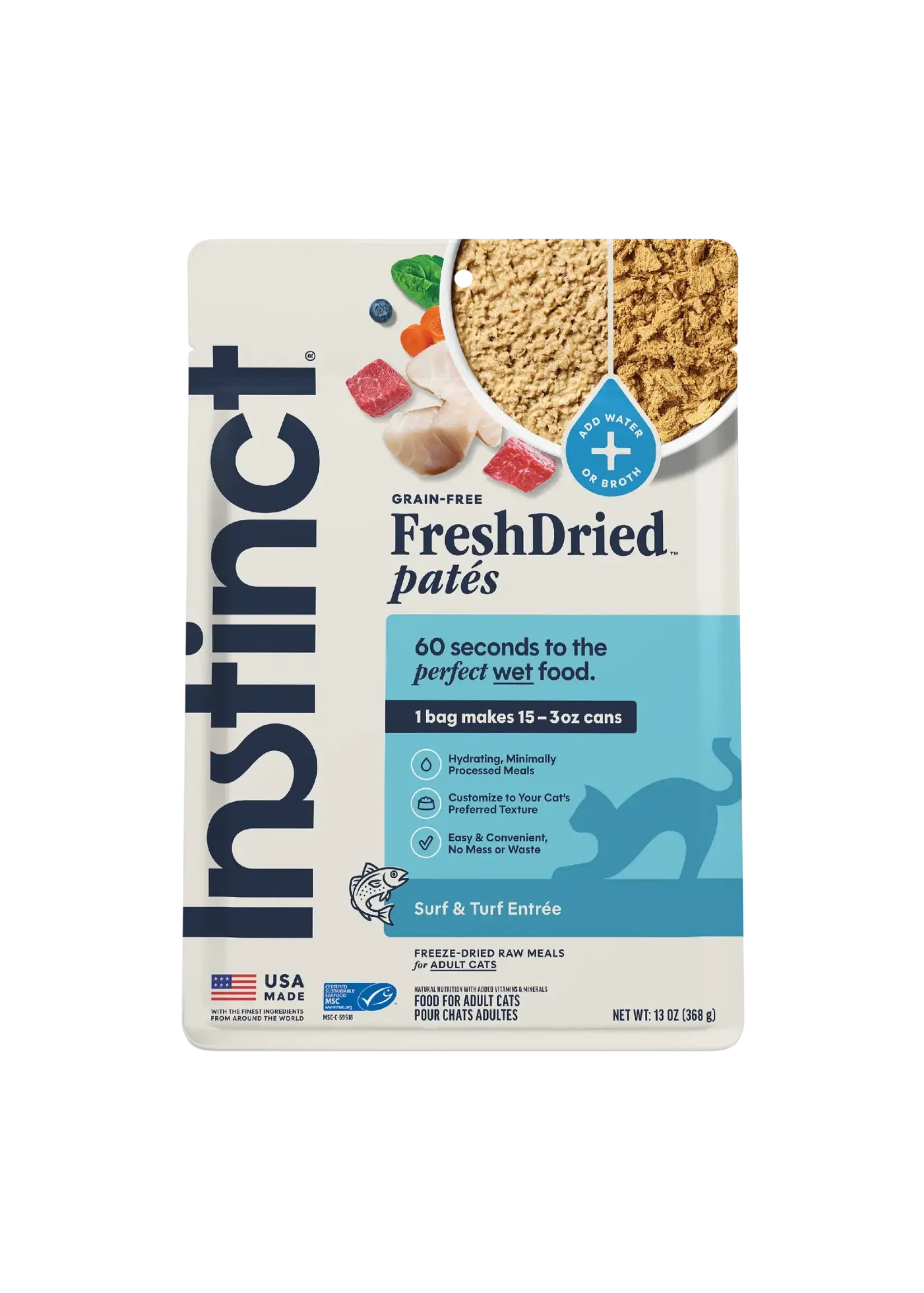 Instinct Instinct FreshDried Patés Surf & Turf Recipe Freeze Dried Cat Food - 13 oz