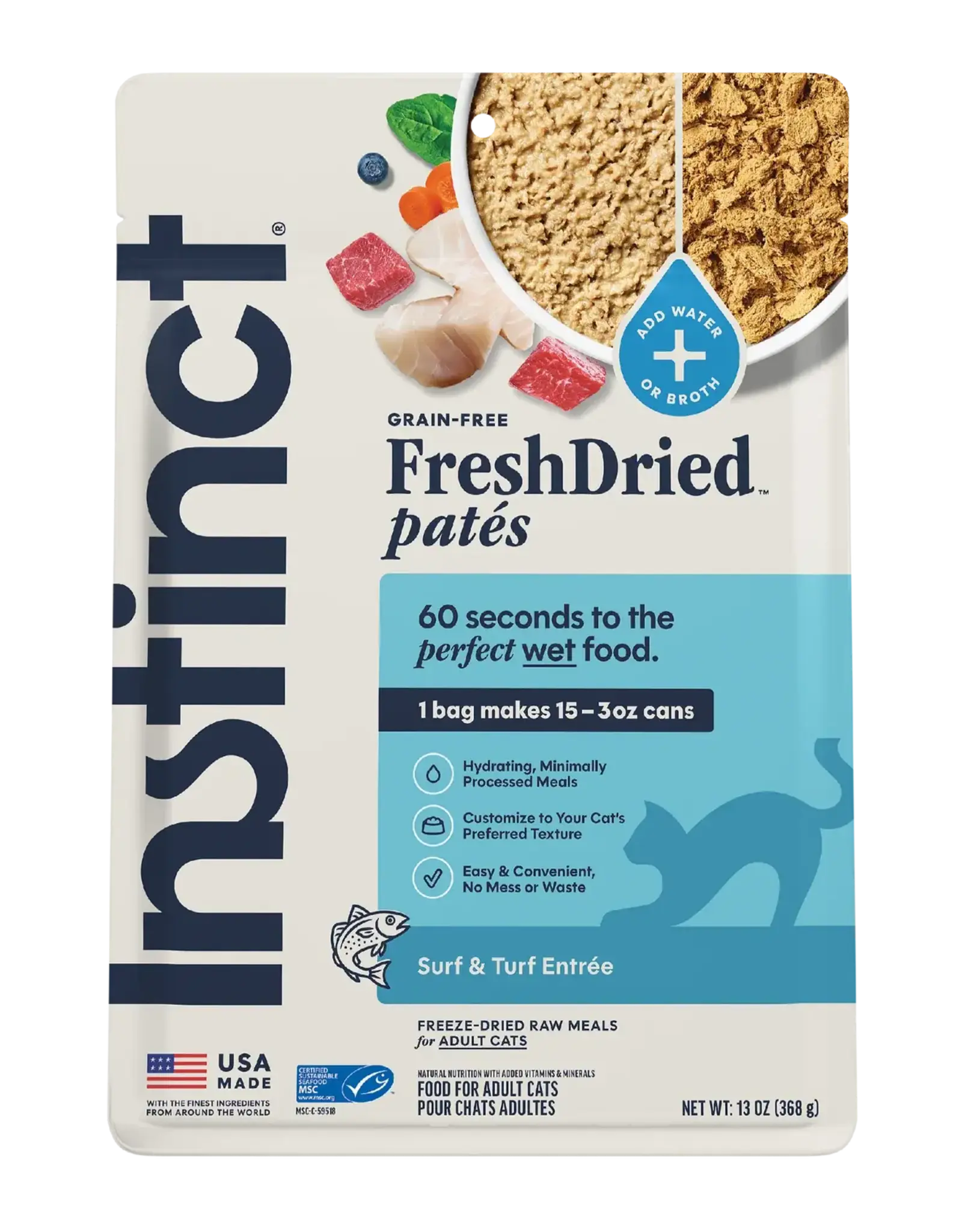 Instinct Instinct FreshDried Patés Surf & Turf Recipe Freeze Dried Cat Food - 13 oz