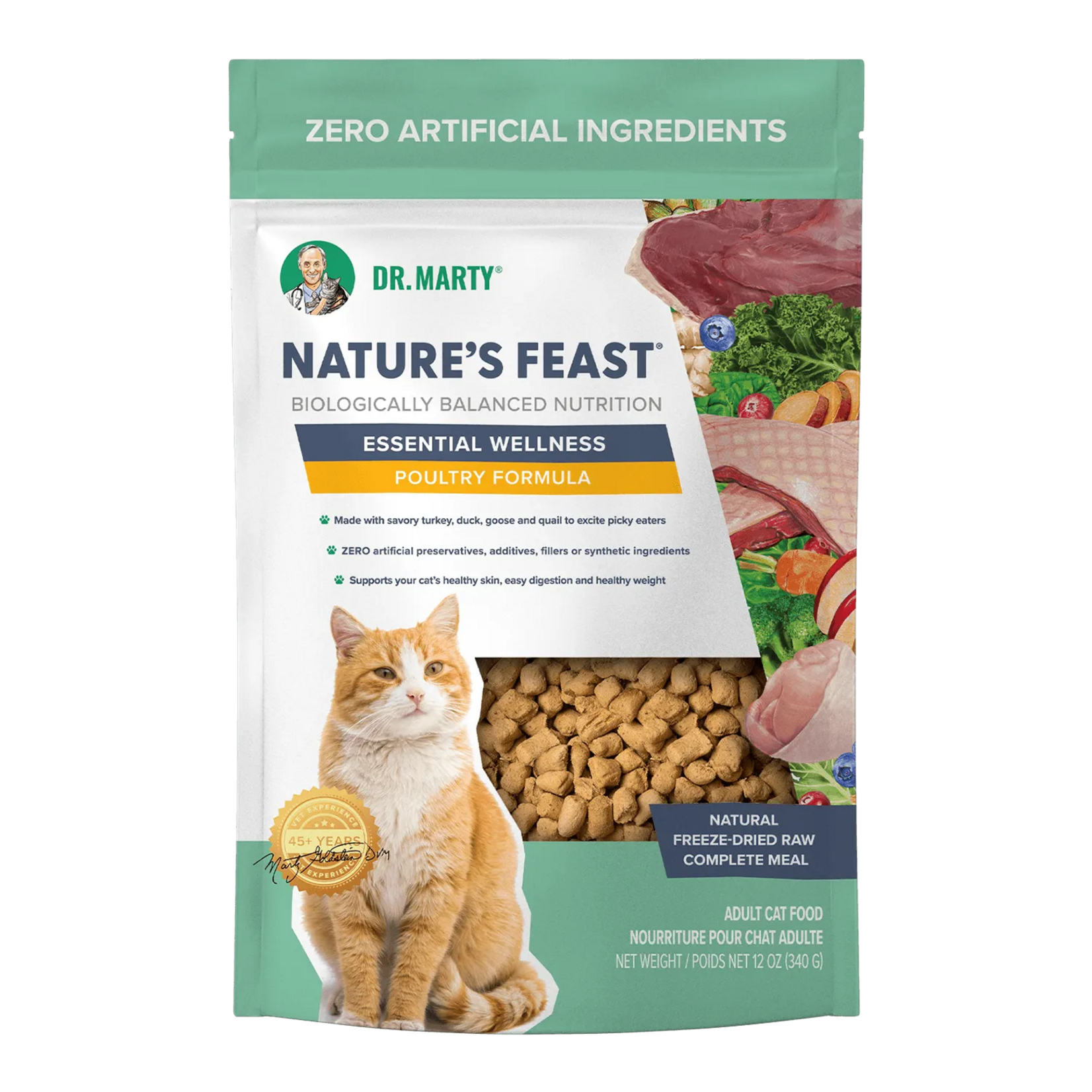 Dr. Marty Dr Marty Nature's Feast Essential Wellness Freeze Dried Cat Food Poultry Formula - 23 oz