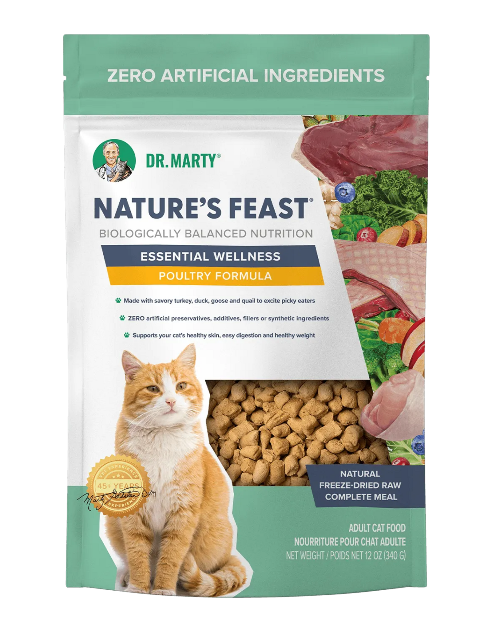 Dr. Marty Dr Marty Nature's Feast Essential Wellness Freeze Dried Cat Food Poultry Formula - 23 oz