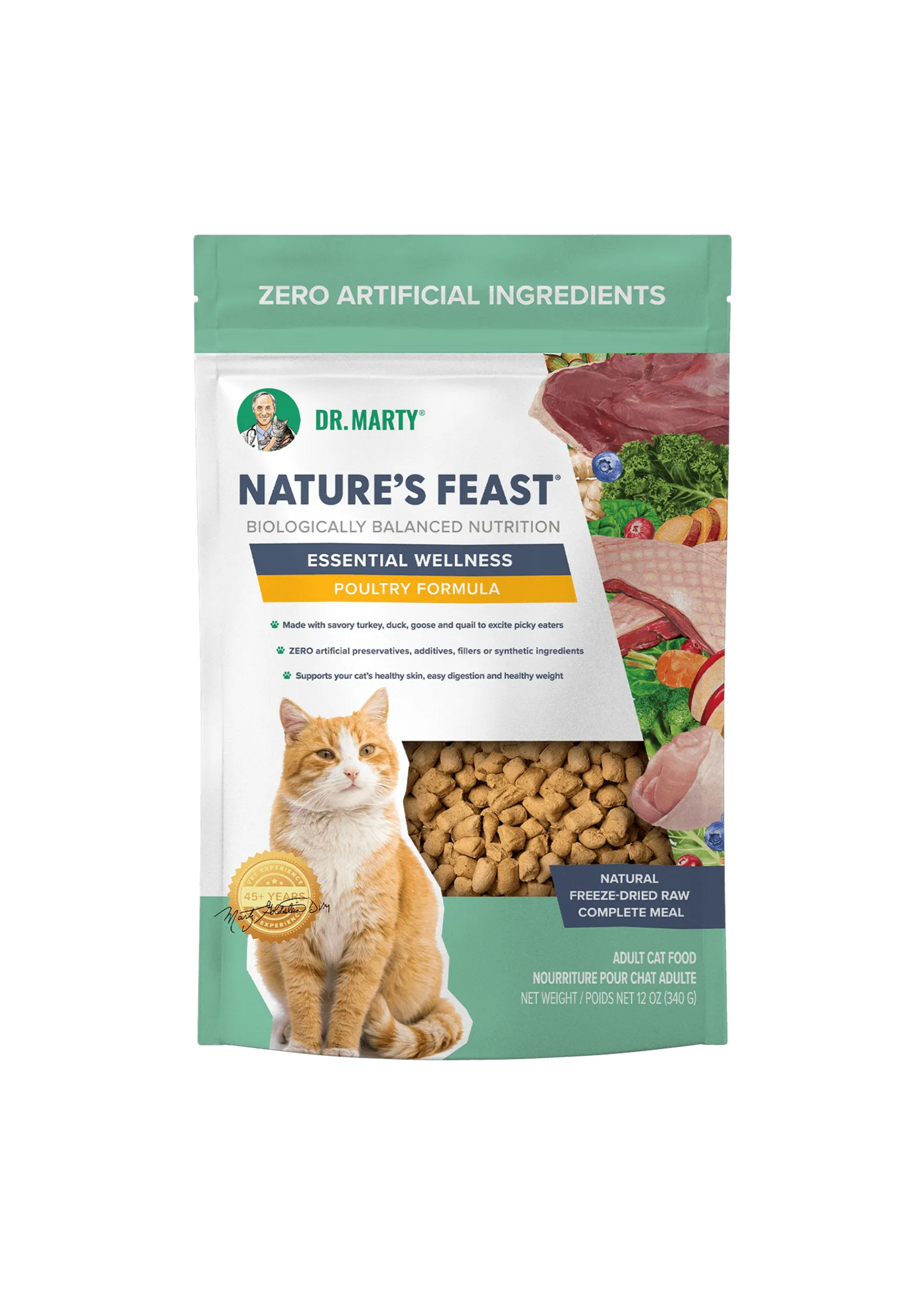 Dr. Marty Dr Marty Nature's Feast Essential Wellness Freeze Dried Cat Food Poultry Formula - 23 oz