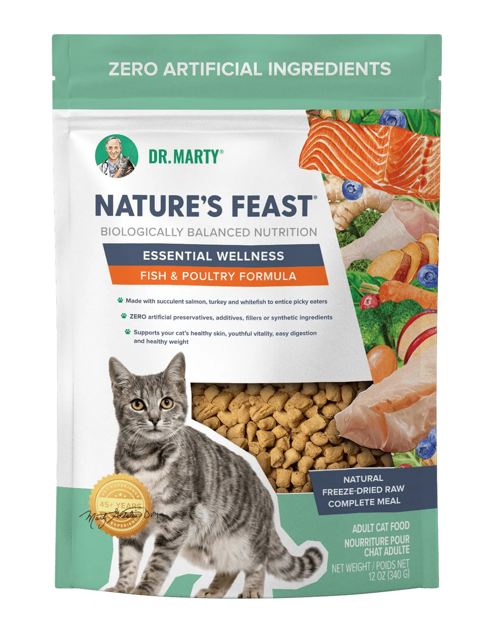 Dr. Marty Dr Marty Nature's Feast Essential Wellness Freeze Dried Cat Food Fish & Poultry Formula - 12 oz