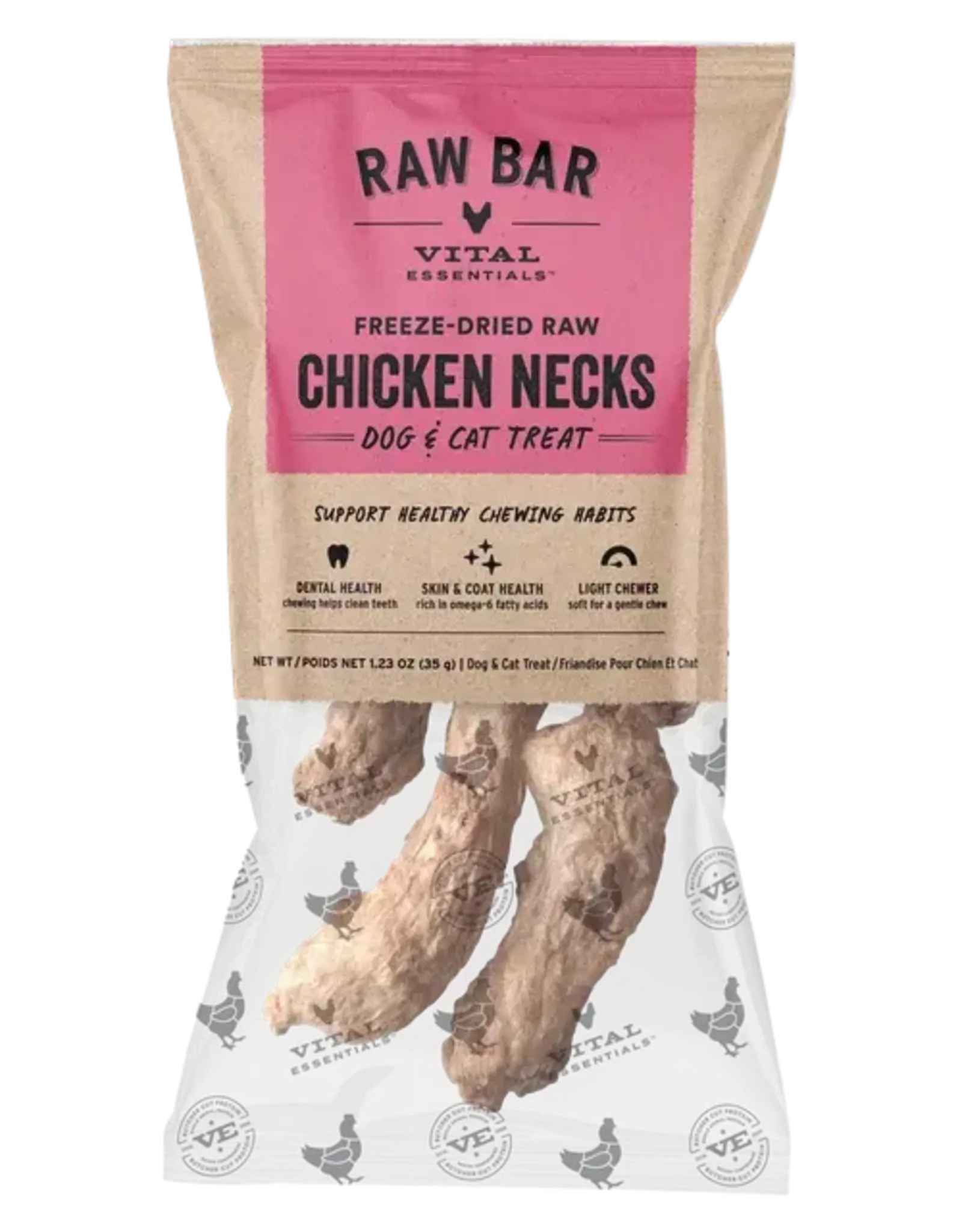 Vital Essentials Vital Essentials Freeze-Dried Raw Bar Dog Treat - Chicken Necks - 1.23 oz