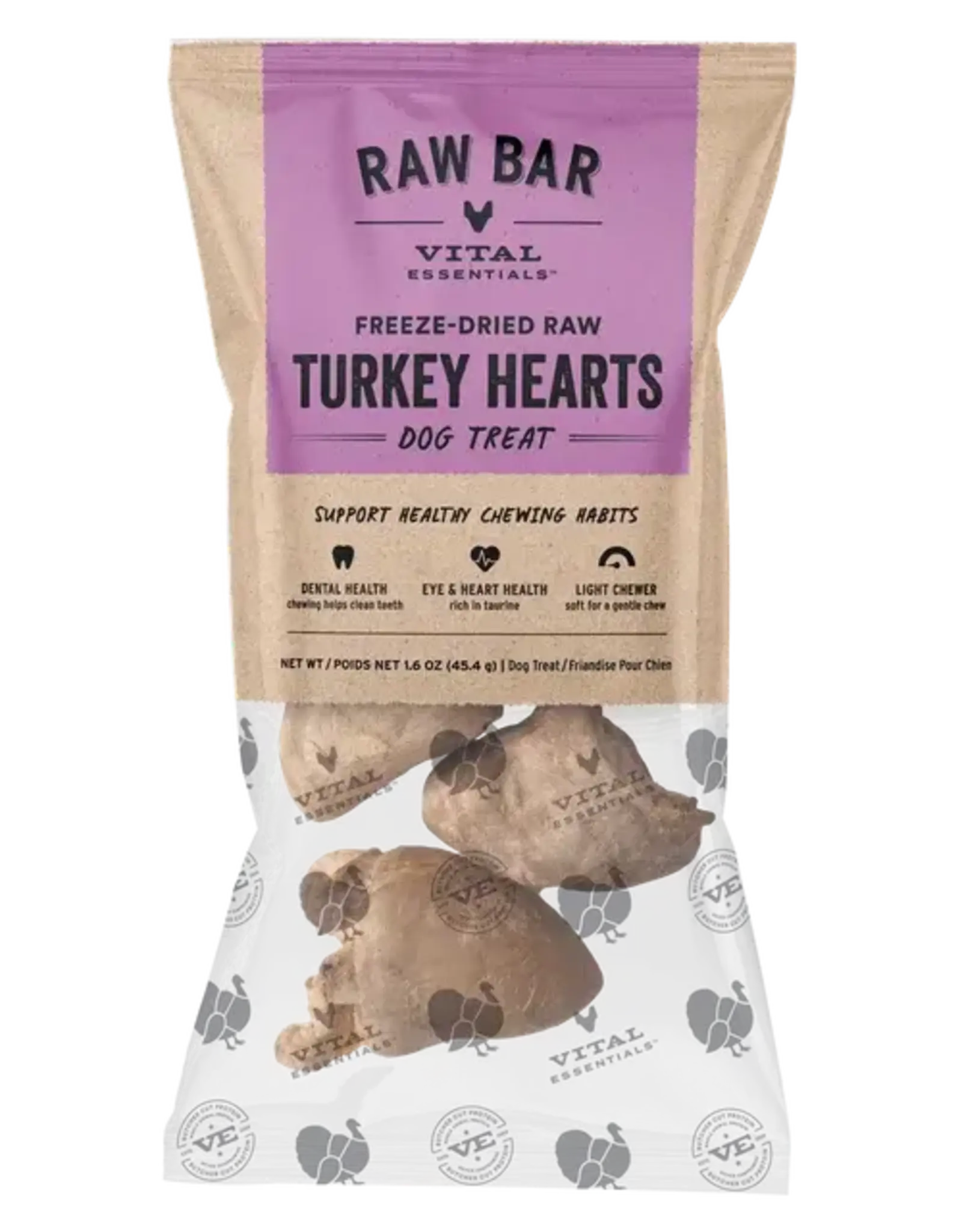 Vital Essentials Vital Essentials Freeze-Dried Raw Bar Dog Treat- Turkey Hearts - 1.6 oz