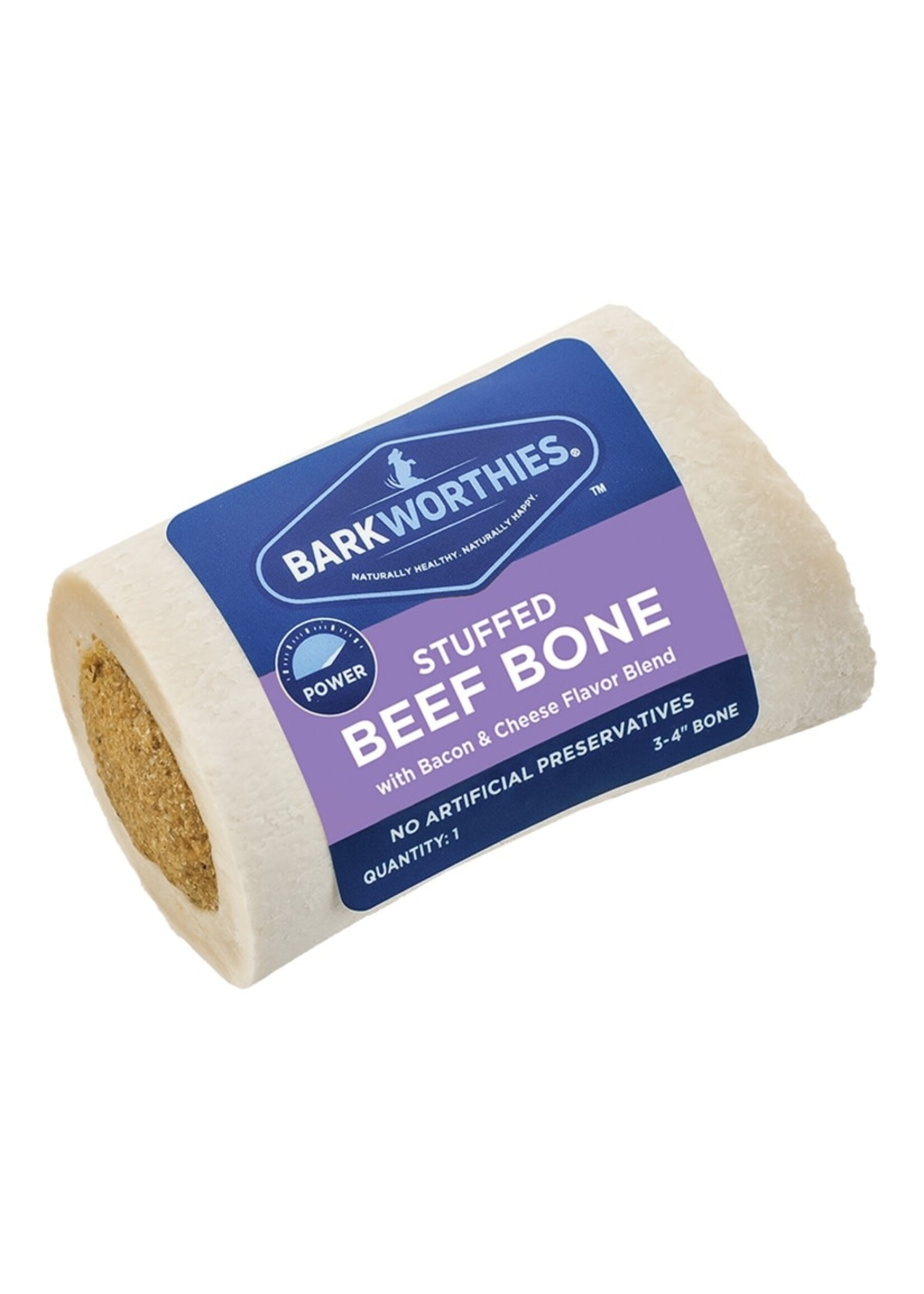 Barkworthies Barkworthies Bacon Stuffed Shin Bone Dog Treat 3-4" (15)