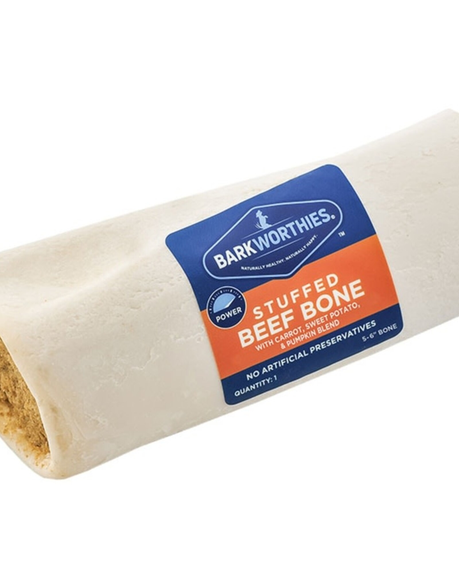 Barkworthies Barkworthies Carrot Pumpkin & Sweet Potato Stuffed Shin Bone Dog Treat 5-6"