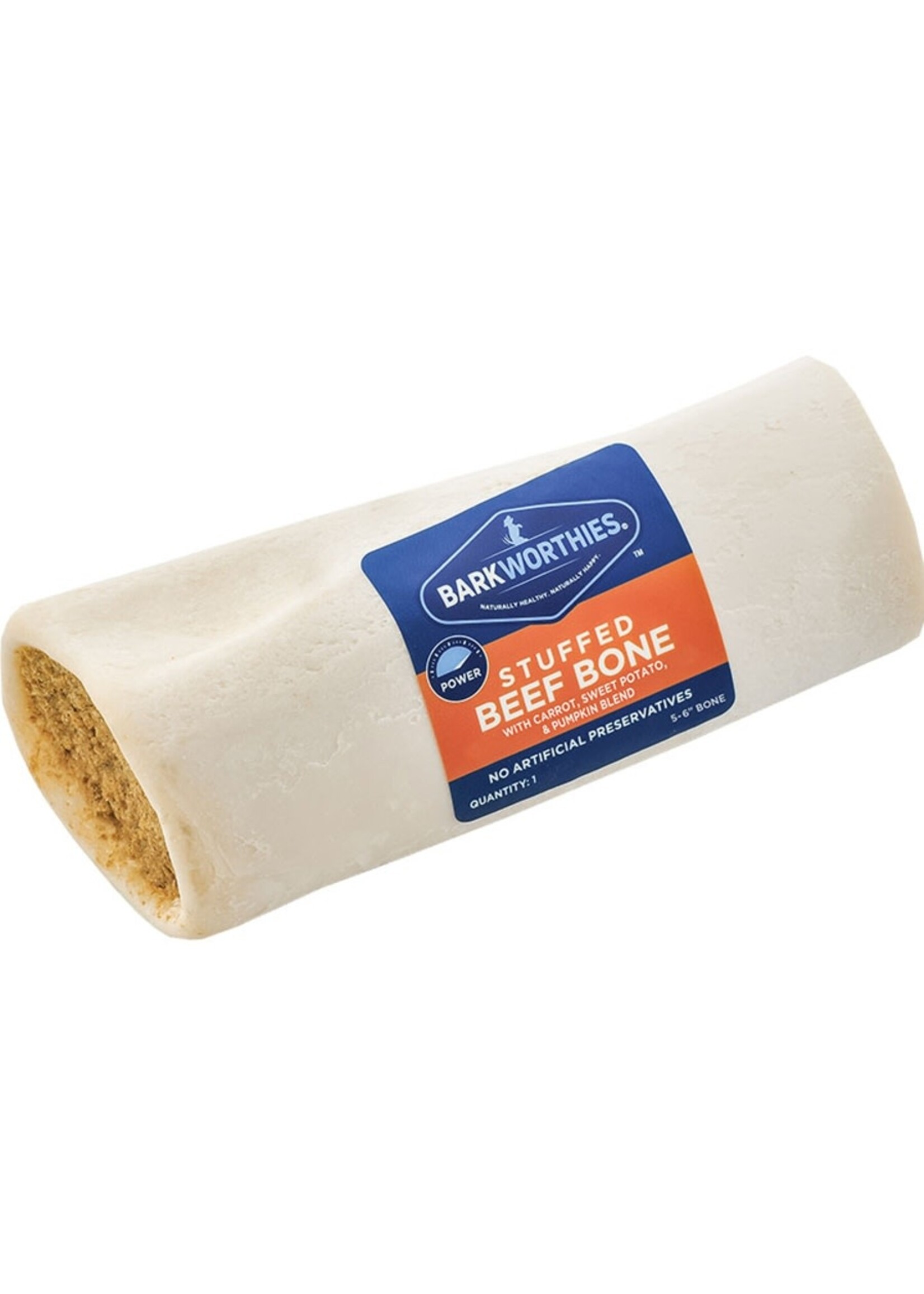 Barkworthies Barkworthies Carrot Pumpkin & Sweet Potato Stuffed Shin Bone Dog Treat 5-6"