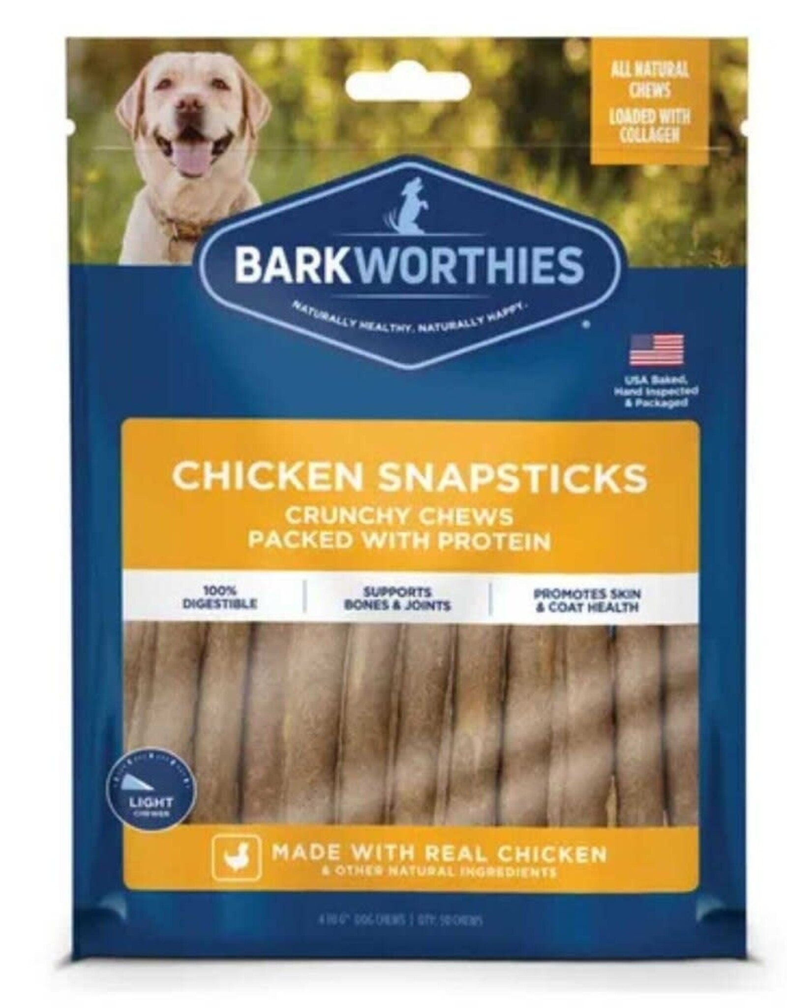 Barkworthies Barkworthies Chicken Snap Sticks Dog Treat 4-6 ", 50 Pack