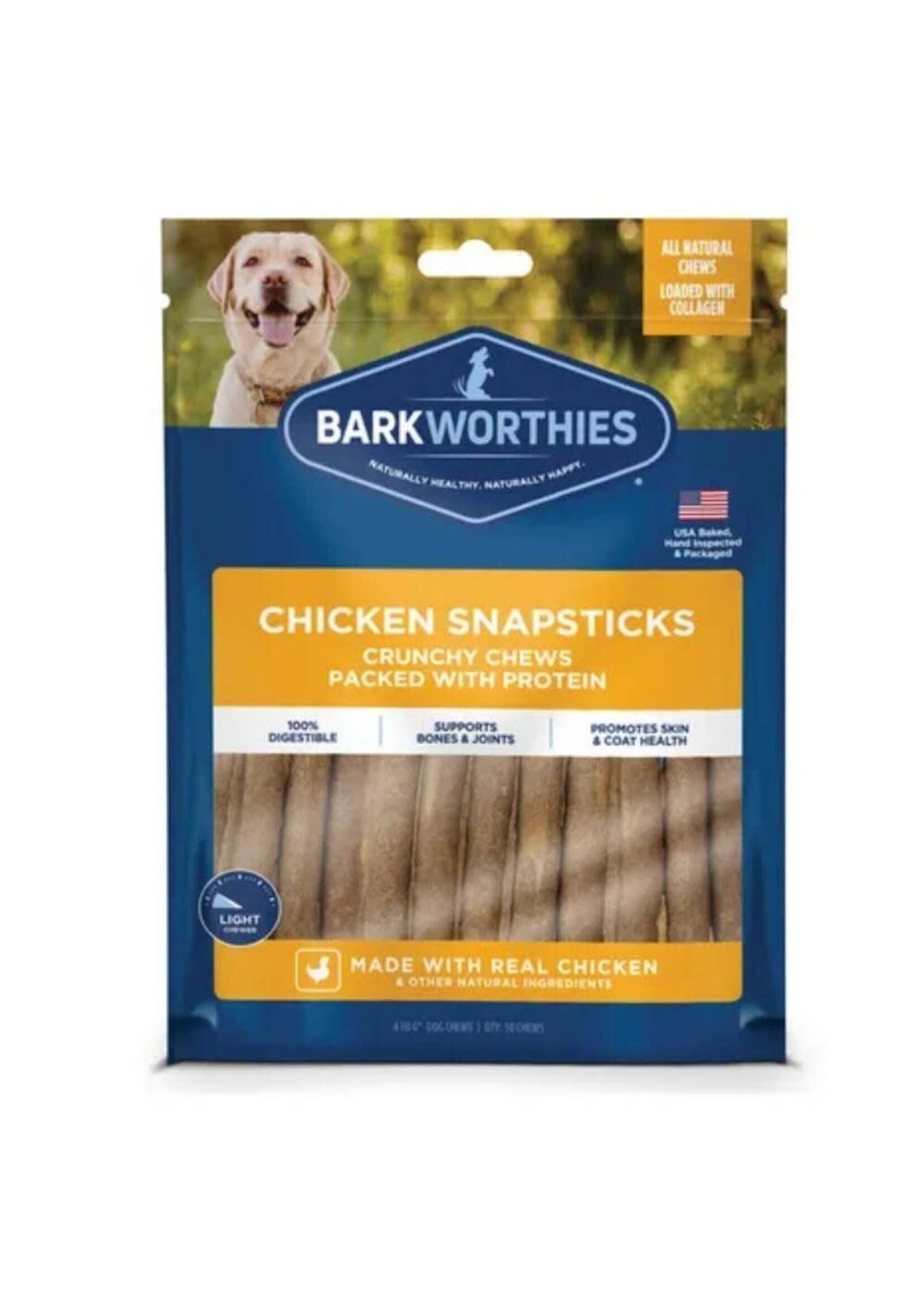 Barkworthies Barkworthies Chicken Snap Sticks Dog Treat 4-6 ", 50 Pack