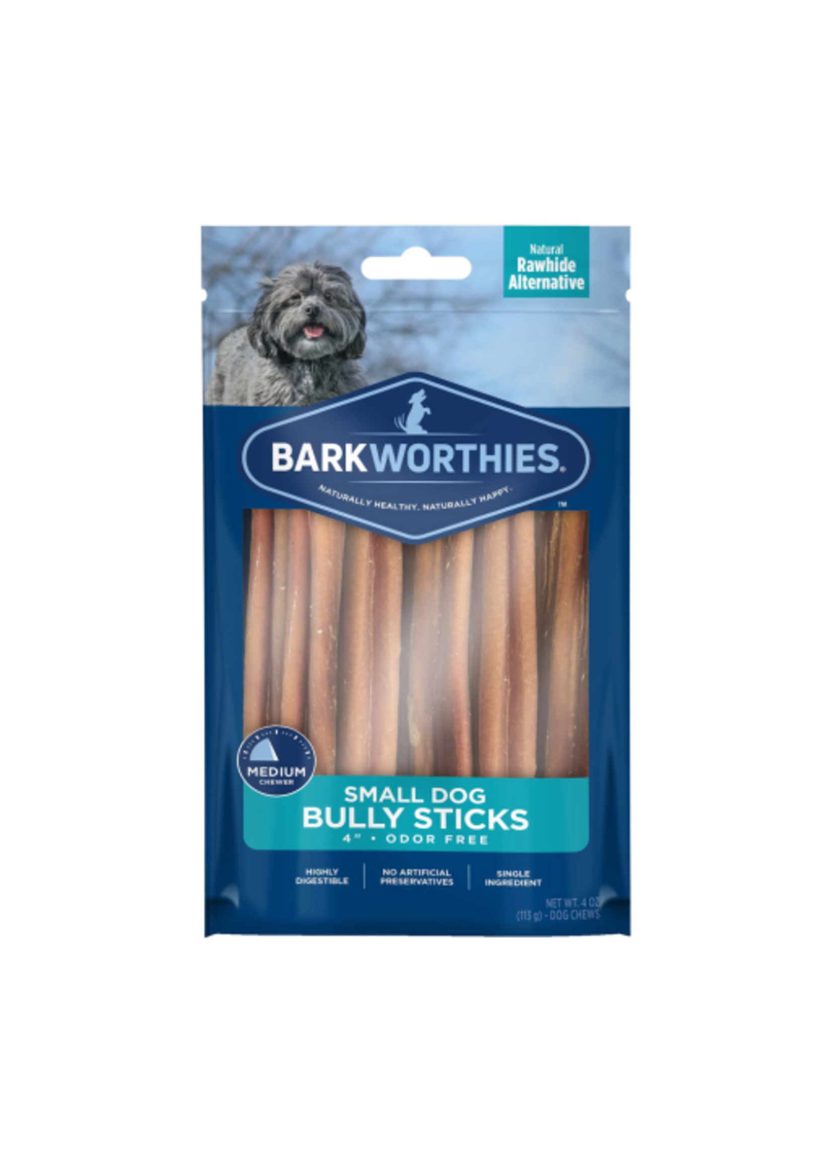 Barkworthies Barkworthies Bully Sticks Odor Free Small Dog Treat - 4"