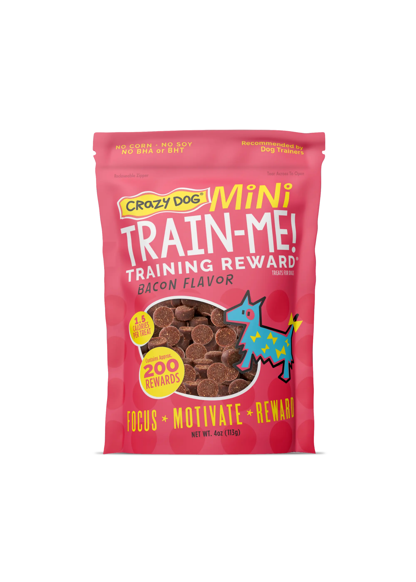 Crazy Dog Crazy Dog Mini Train-Me! Training Treats Bacon -  4 oz
