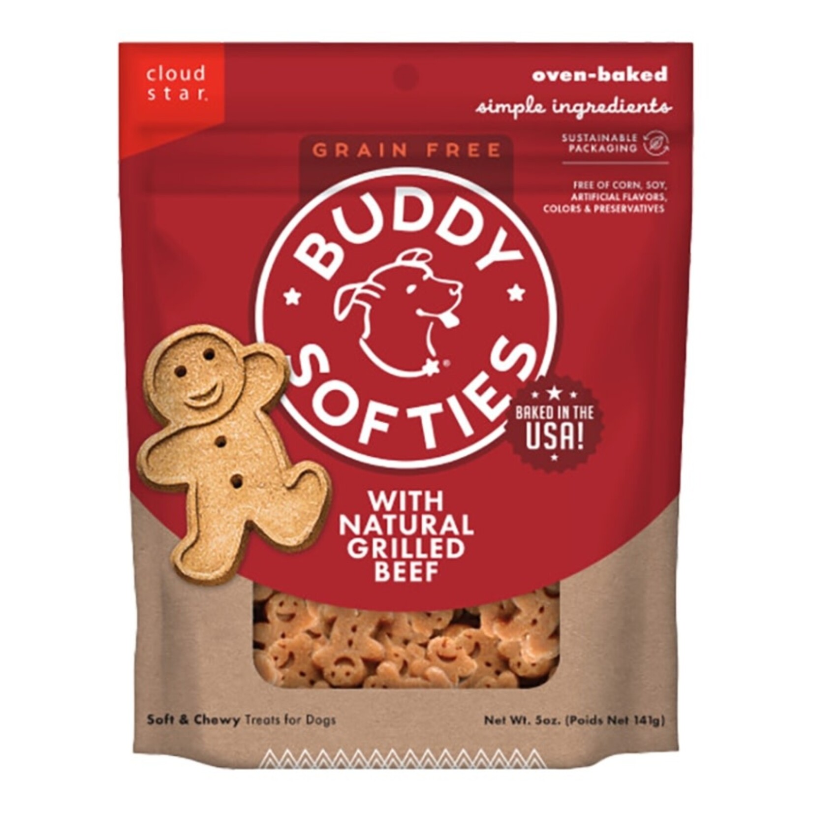 Buddy Biscuits Cloud Star Buddy Biscuits Softies Grain Free Beef Dog Treats - 5 oz