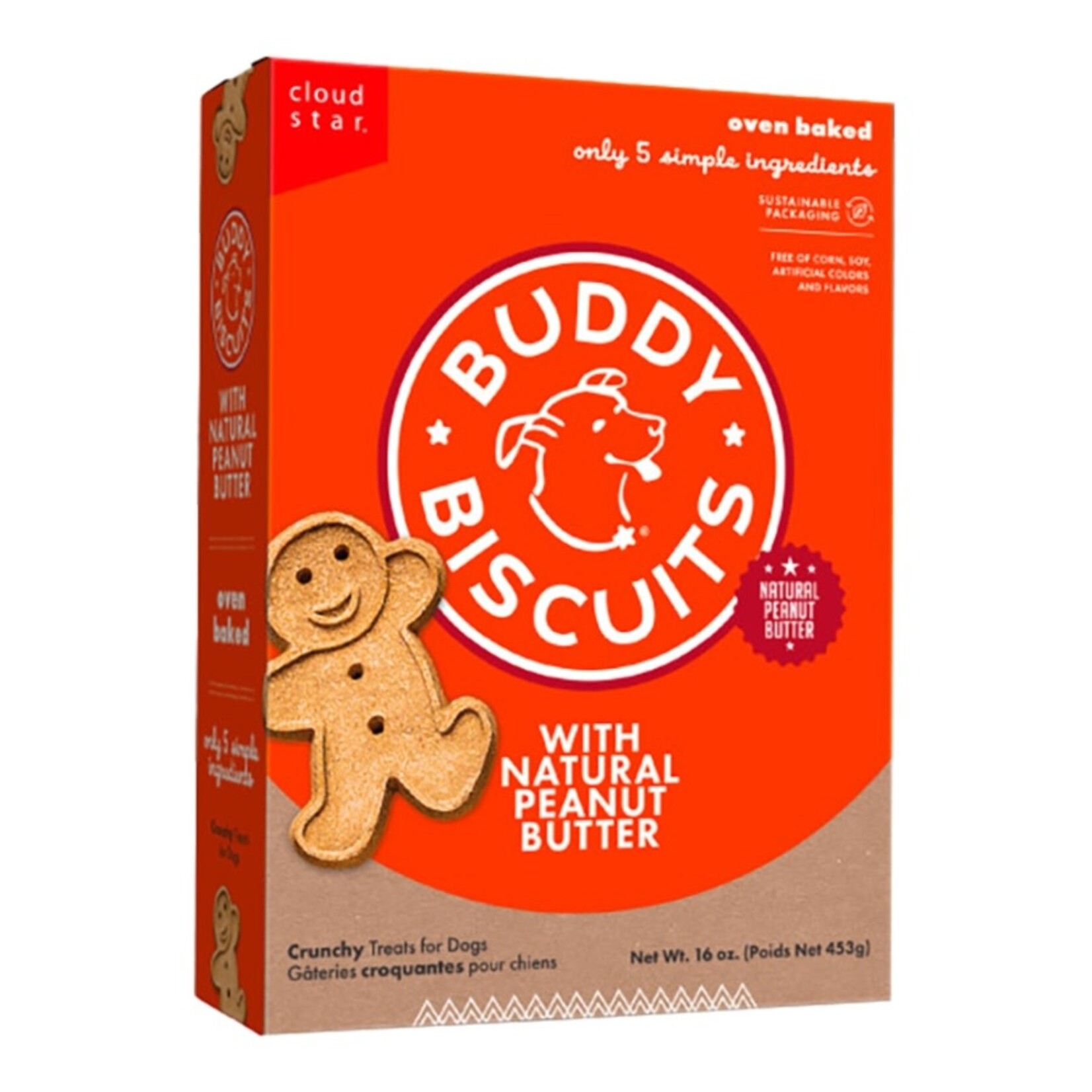 Buddy Biscuits Cloud Star Buddy Biscuits Crunchy Peanut Butter Dog Treats - 16 oz