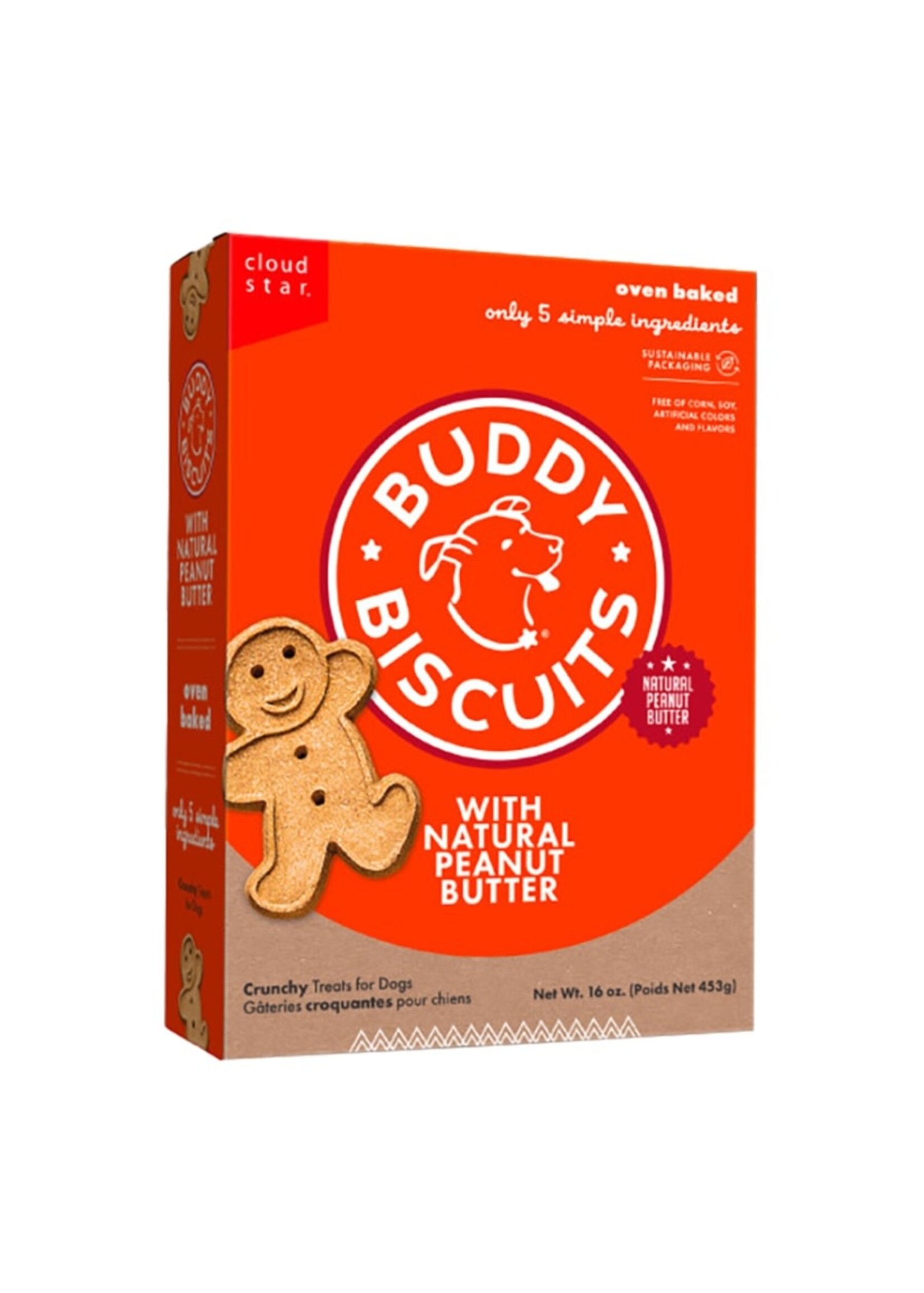 Buddy Biscuits Cloud Star Buddy Biscuits Crunchy Peanut Butter Dog Treats - 16 oz