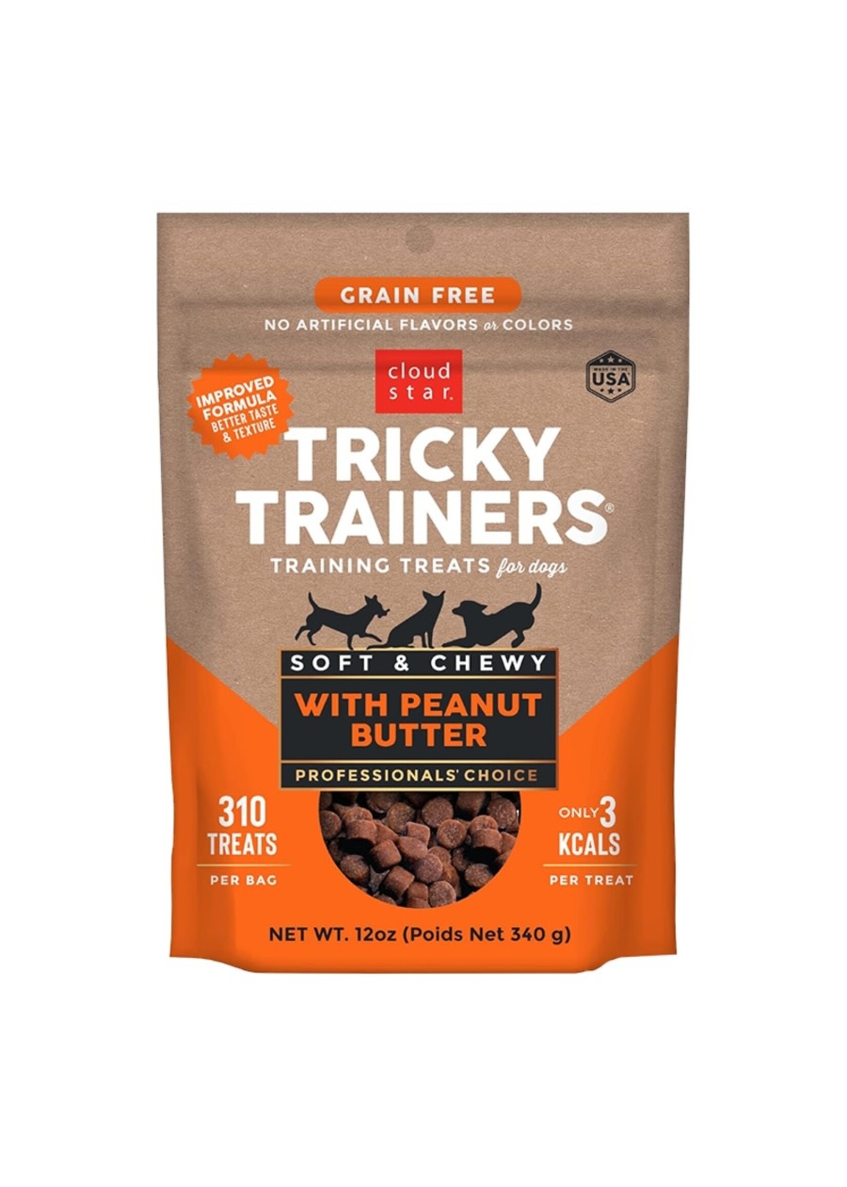 Cloud Star Cloud Star Tricky Trainers Peanut Butter Soft & Chewy Dog Treats - 12 oz