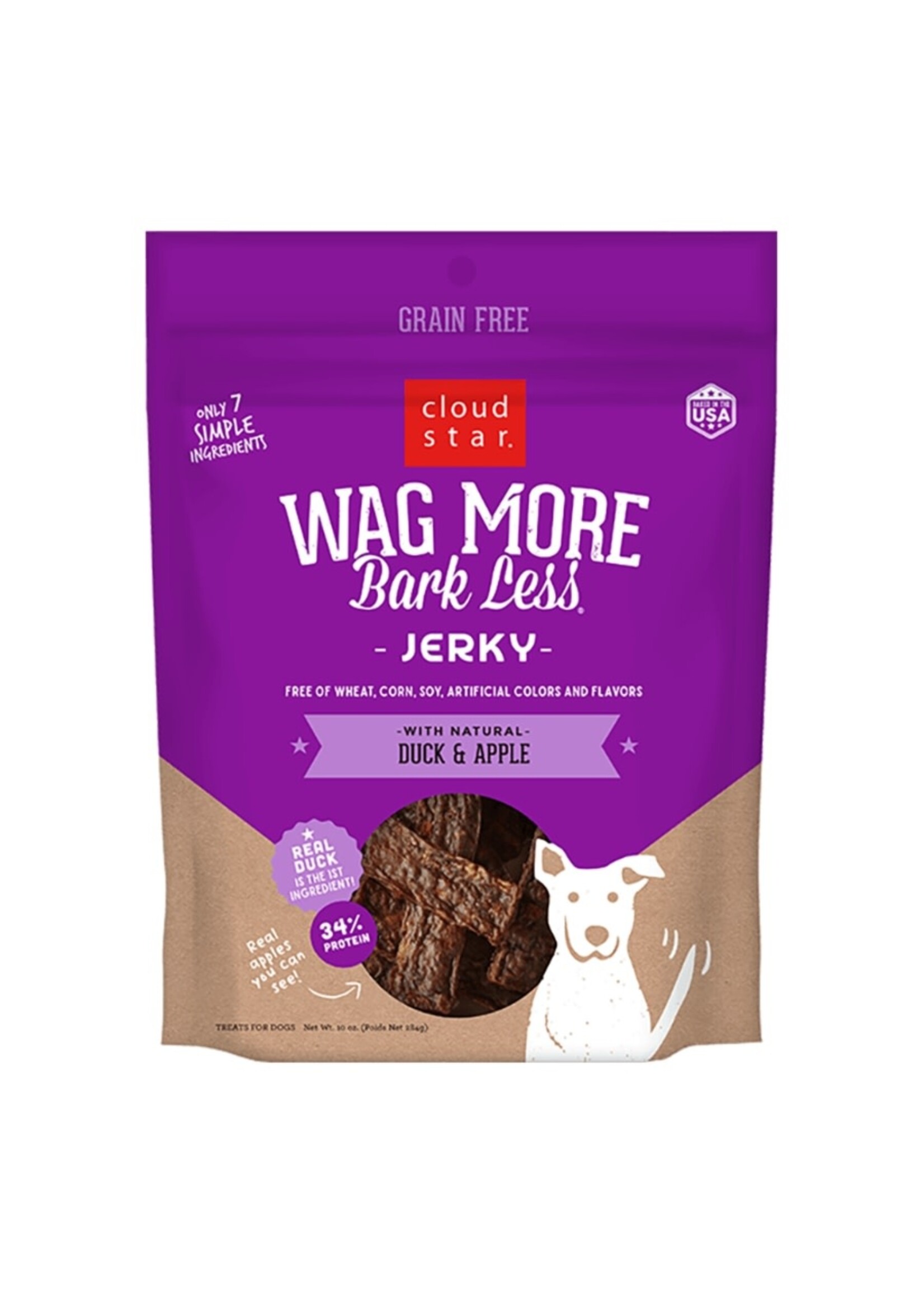 Cloud Star Cloud Star Wag More Bark Less Jerky Duck & Apple Dog Treats - 10 oz