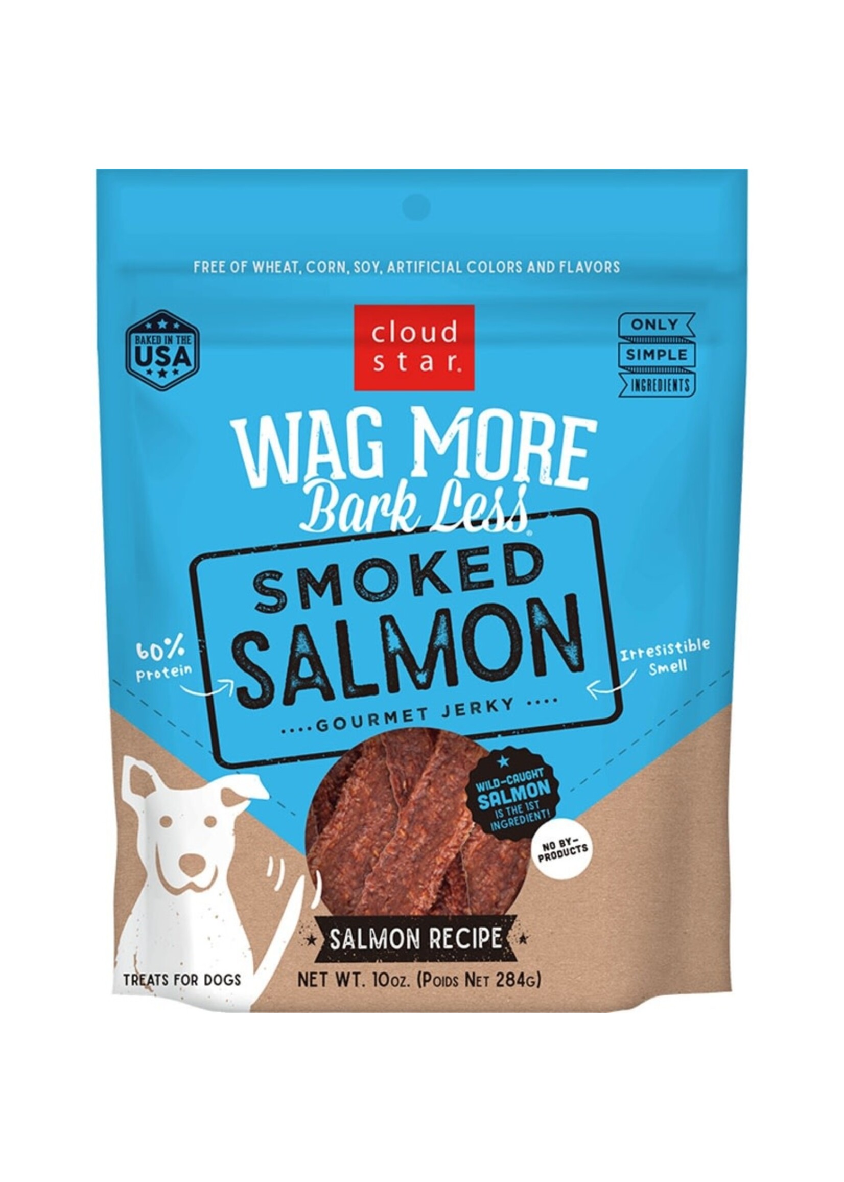 Cloud Star Cloud Star Wag More Bark Less Jerky Smoked Salmon Dog Treats - 10 oz
