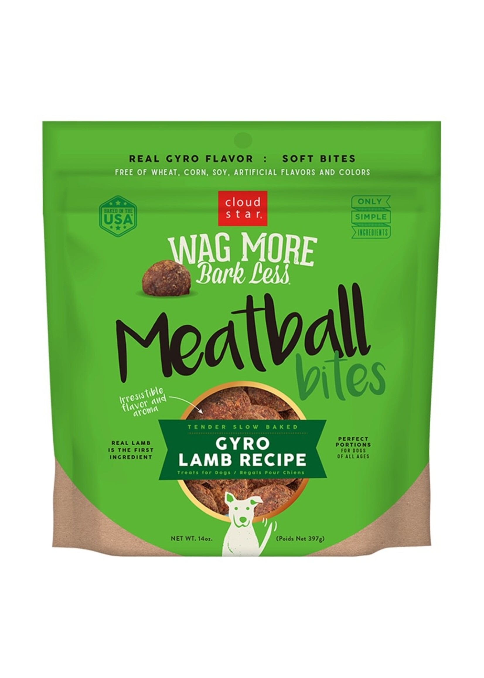 Cloud Star Cloud Star Wag More Bark Less Meatball Bites Gyro Lamb Dog Treats - 14 oz