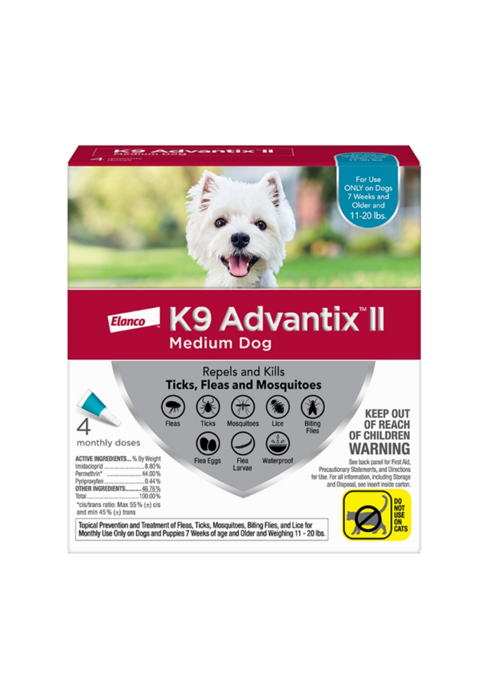 Bayer K9 Advantix II Medium Dpg 11-20 Lb 4Pk