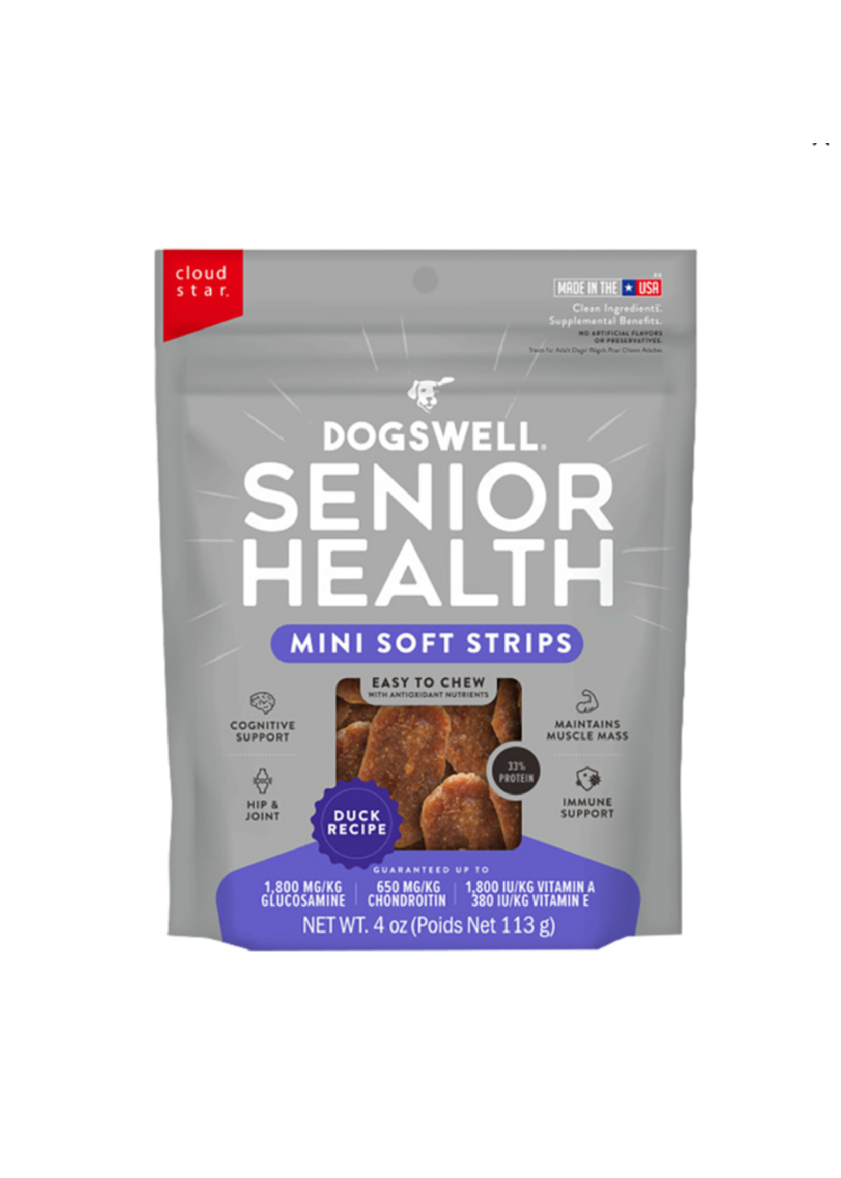 Dogswell Dogswell Senior Health Mini Soft Strips Duck Dog Treats - 4 oz