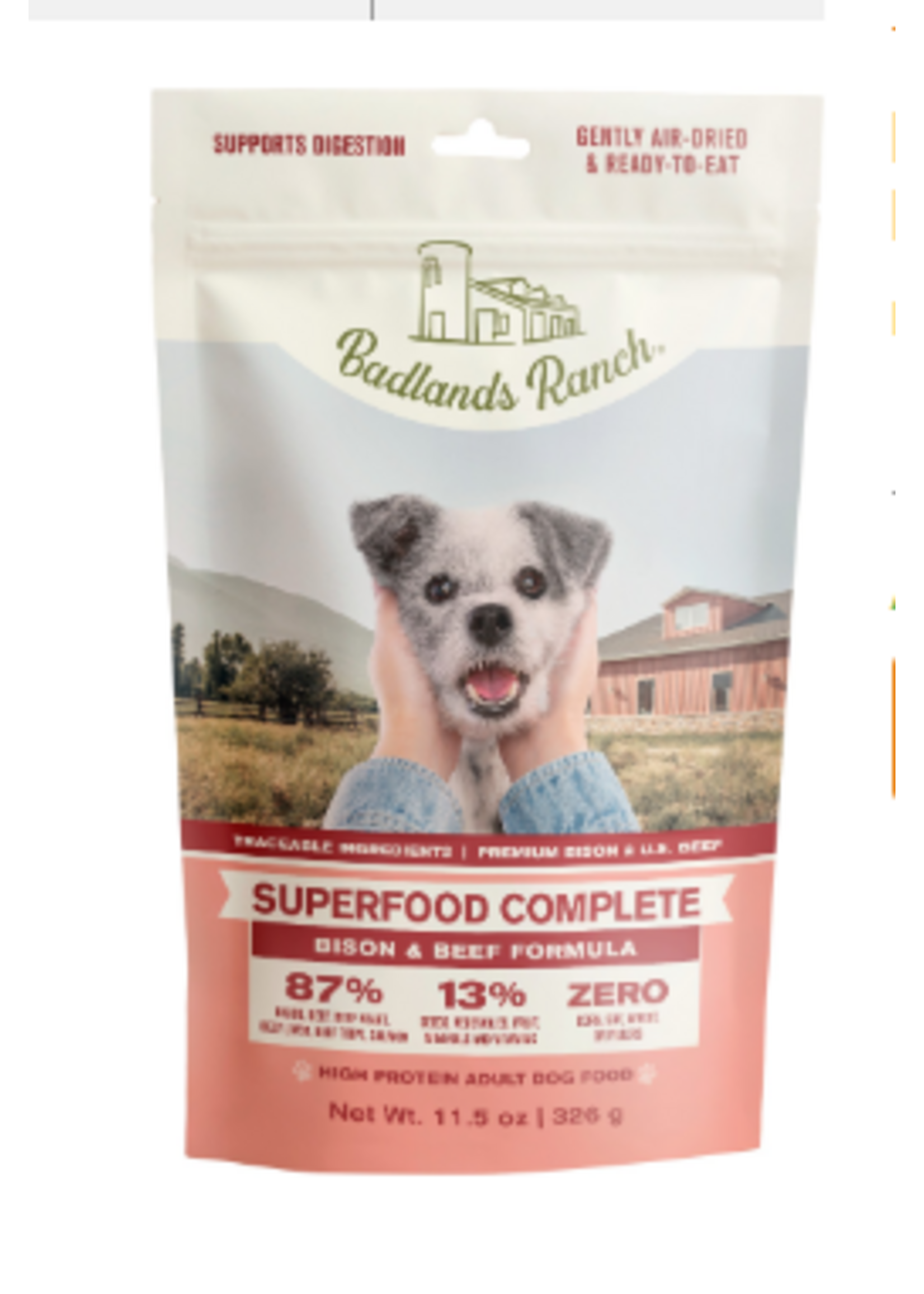 Badlands Ranch Superfood Complete Air-Dried Dog Food - Bison & Beef Formula - 24 oz
