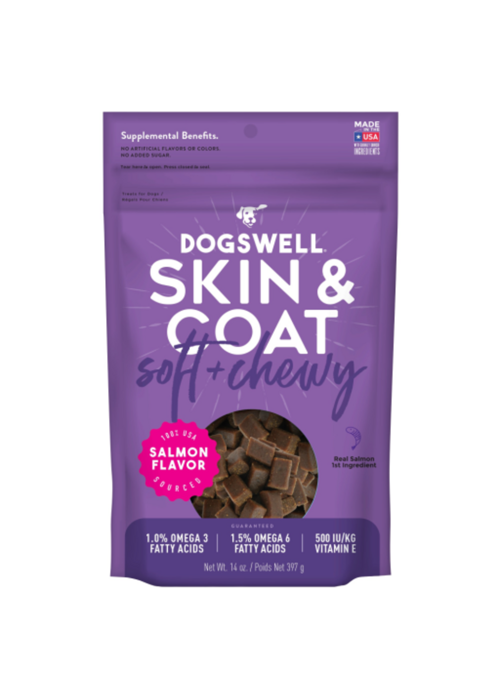 Dogswell Dogswell Skin & Coat Salmon  Soft & Chewy Dog Treats - 14 oz