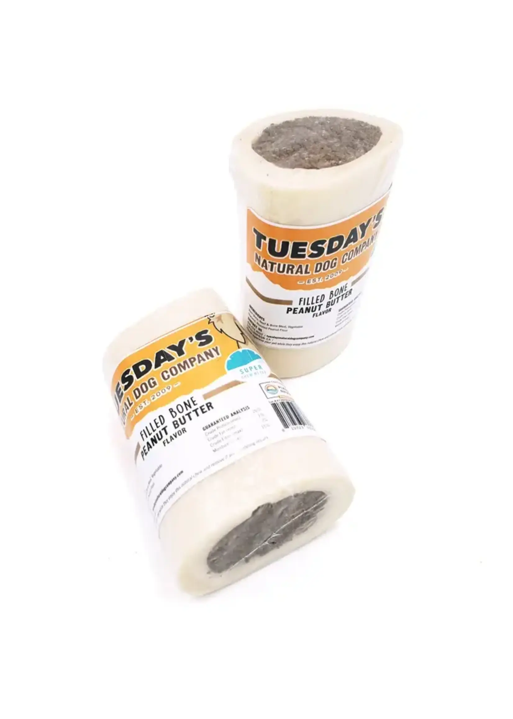 Tuesday's Natural Dog Company Filled Bone - Peanut Butter - 3" | Single