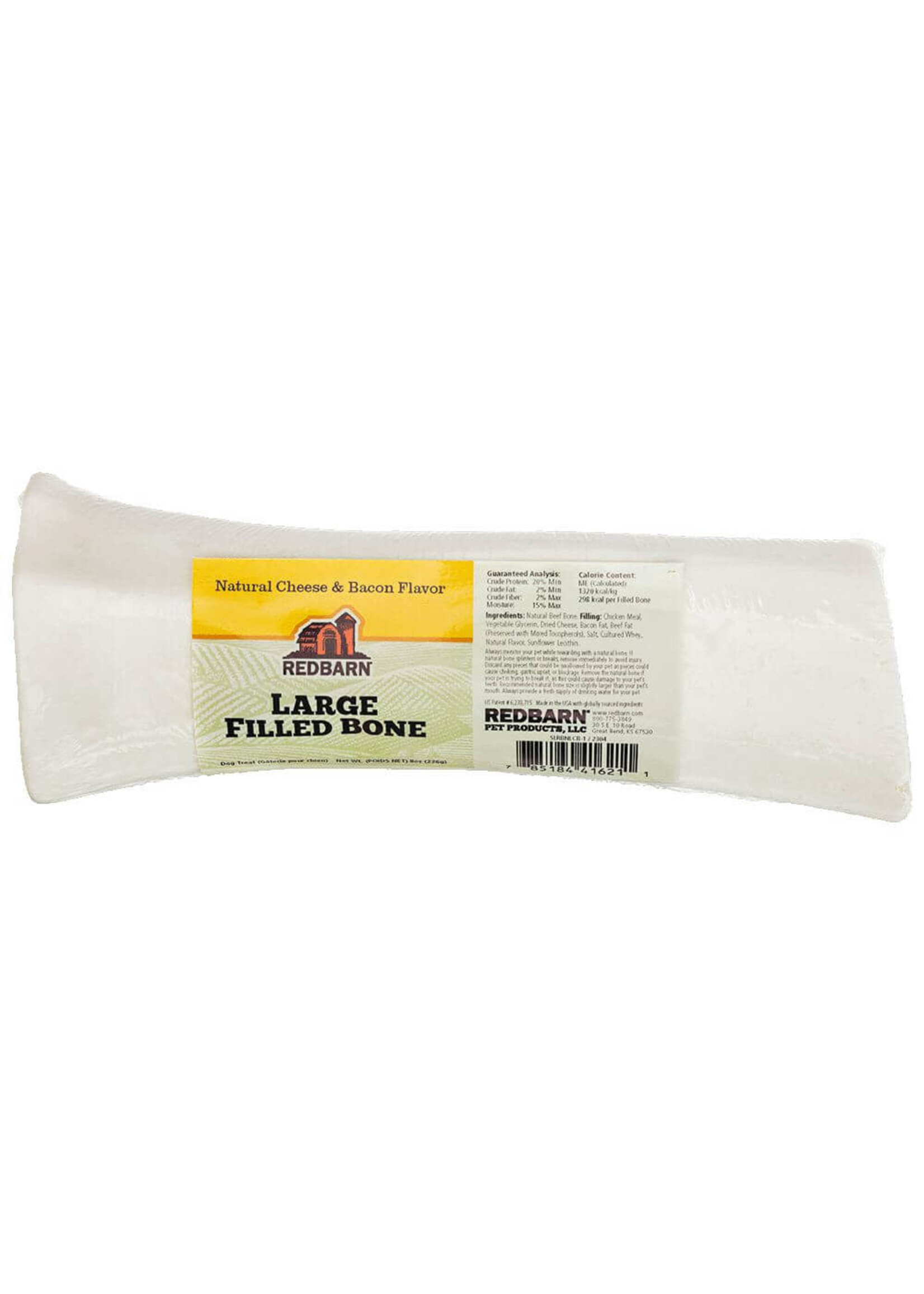Redbarn Redbarn Filled Bone Dog Treat - Large Natural Cheese & Bacon - 5-6" (15)