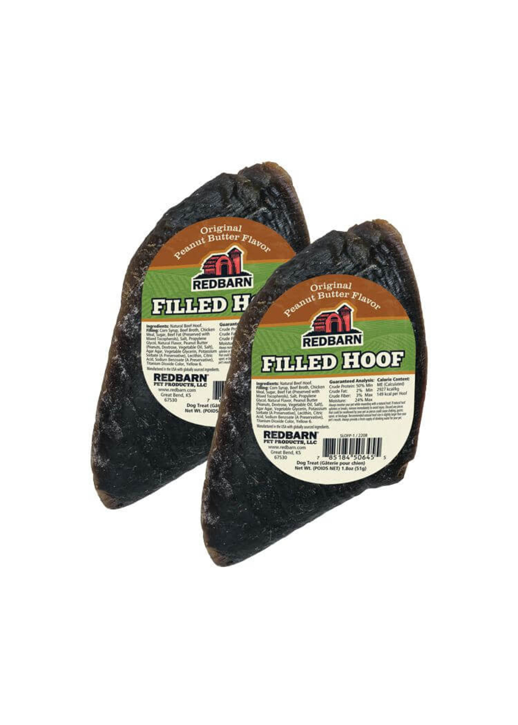 Redbarn Redbarn Filled Hoof Dog Treat - Peanut Butter (25)