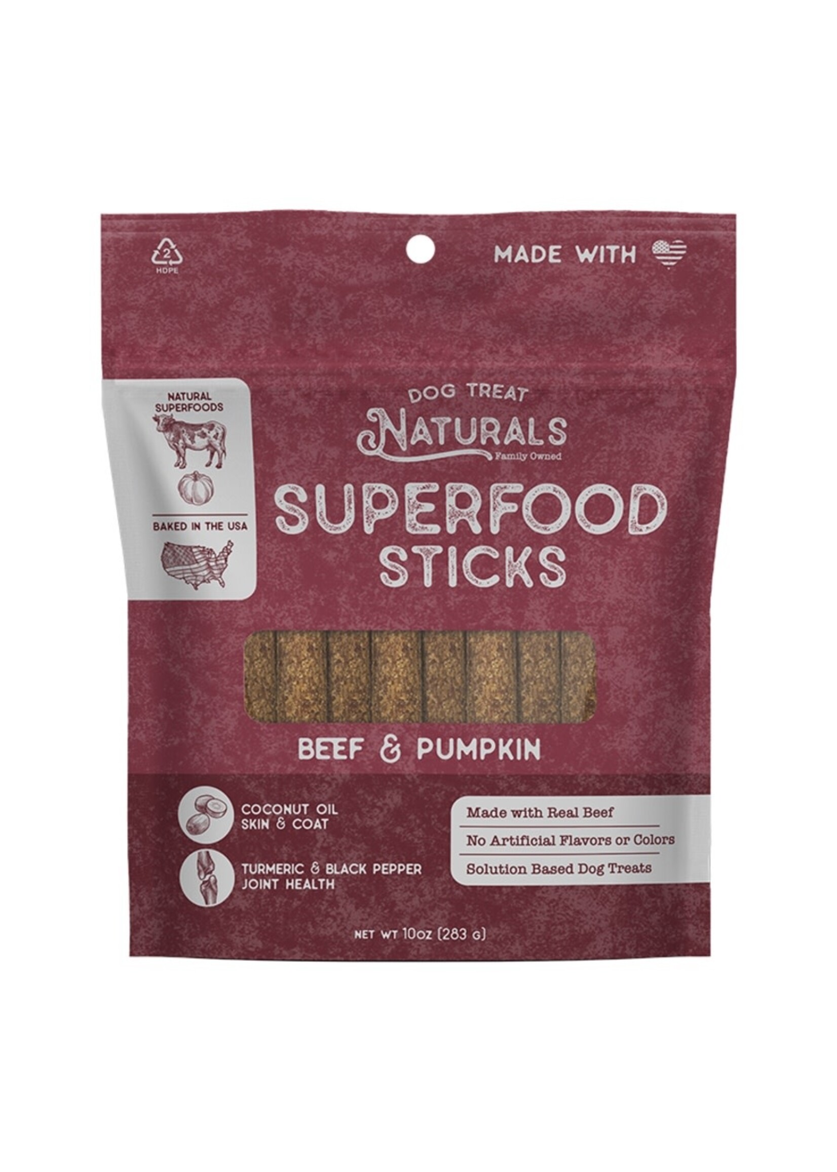Dog Treat Naturals Dog Treat Naturals Superfood Sticks - Beef & Pumpkin - 10 oz