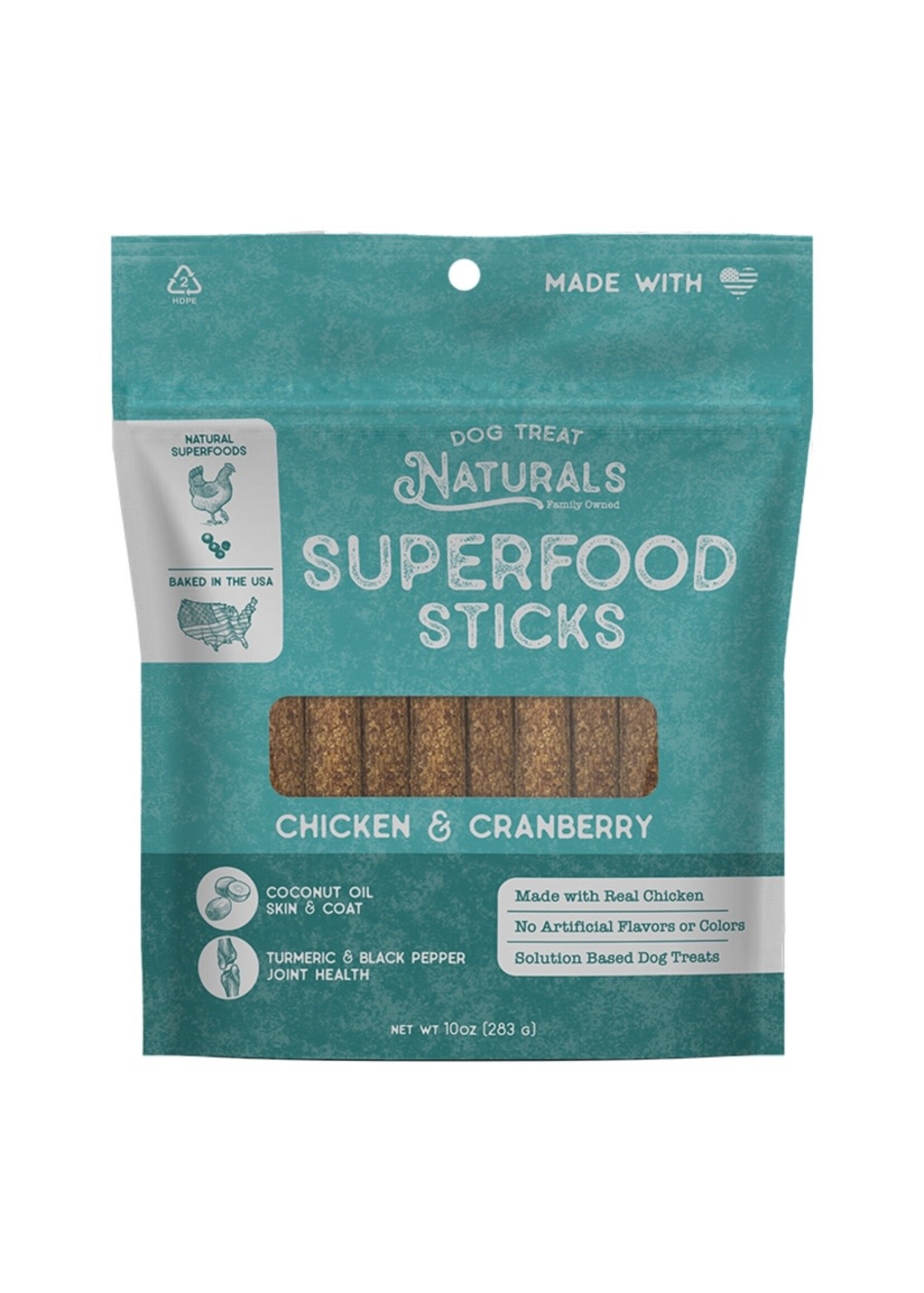 Dog Treat Naturals Dog Treat Naturals Superfood Sticks - Chicken & Cranberry - 10 oz