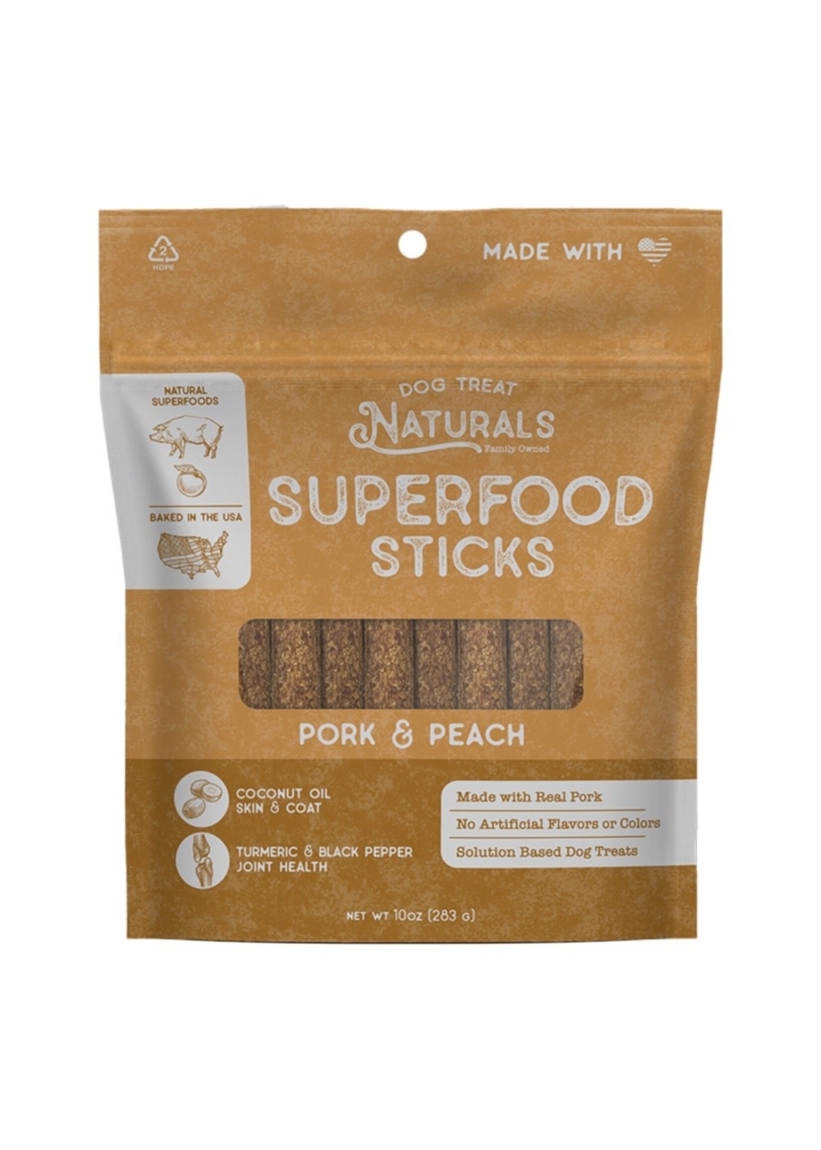 Dog Treat Naturals Dog Treat Naturals Superfood Sticks - Pork & Peach - 10 oz