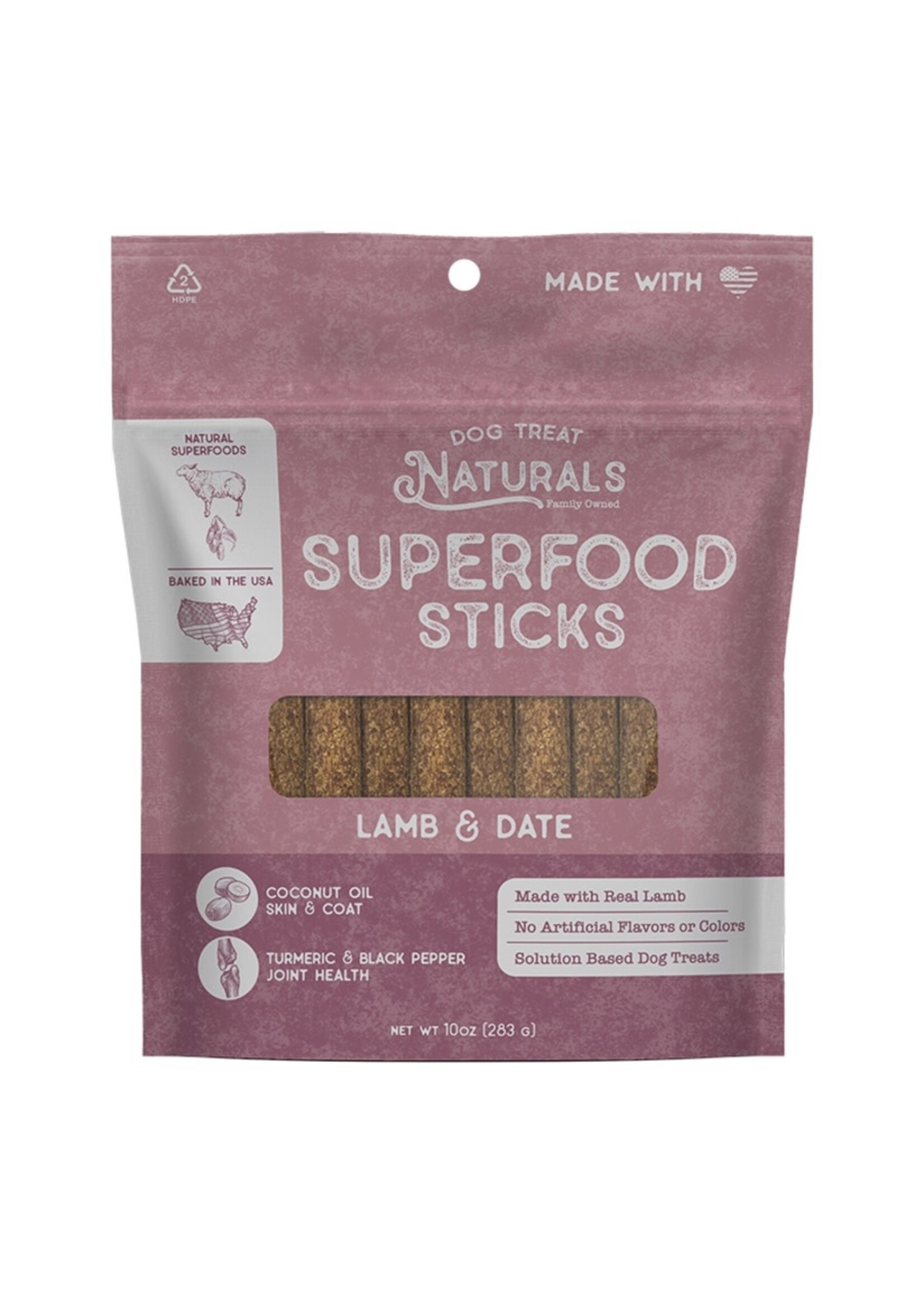 Dog Treat Naturals Dog Treat Naturals Superfood Sticks - Lamb & Date - 10 oz