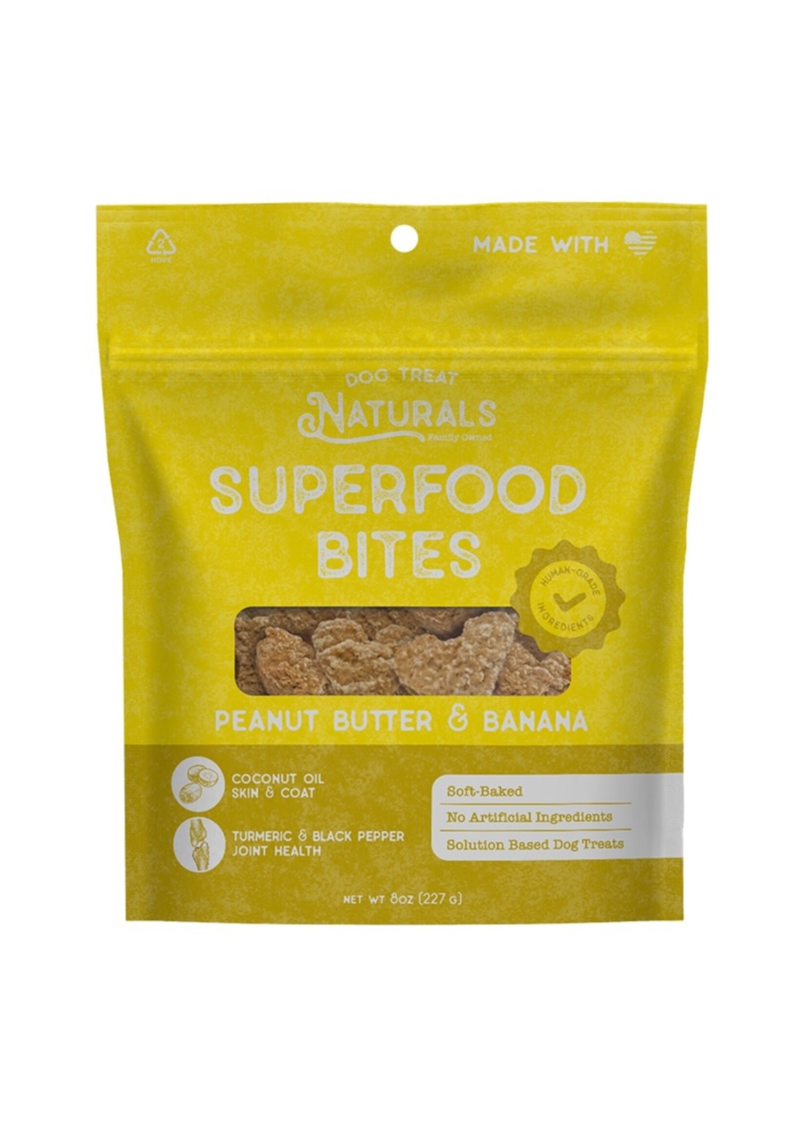 Dog Treat Naturals Dog Treat Naturals Superfood Bites - Peanut Butter & Banana - 8 oz