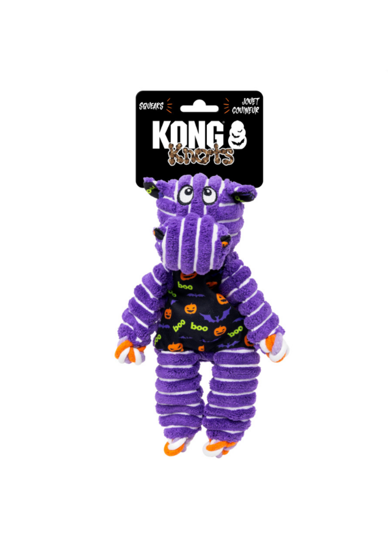 KONG KONG Halloween Knots Hippo Dog Toy Purple SM/MD